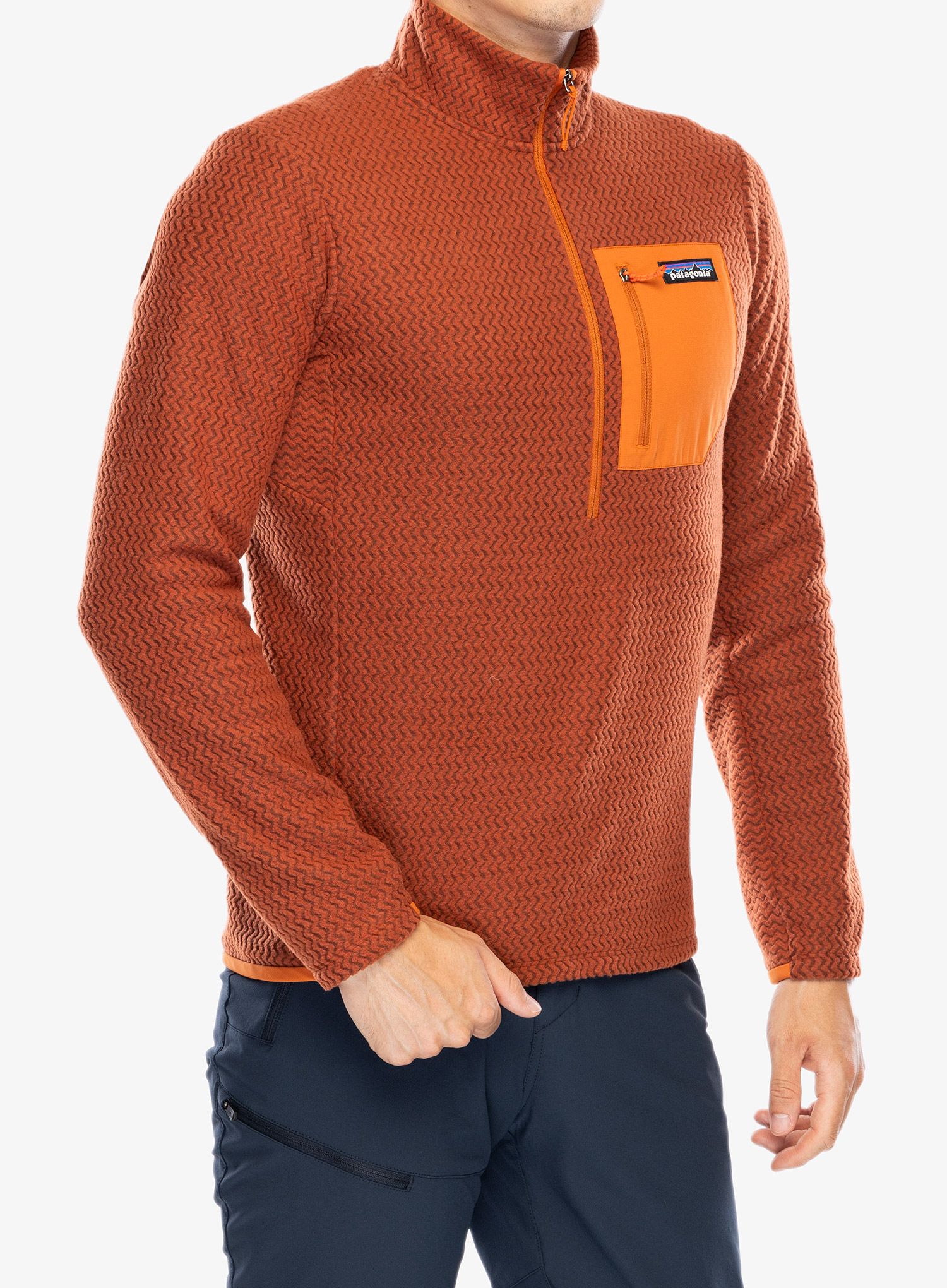 Mikina se zipem Patagonia R1 Air Zip Neck - burnished red