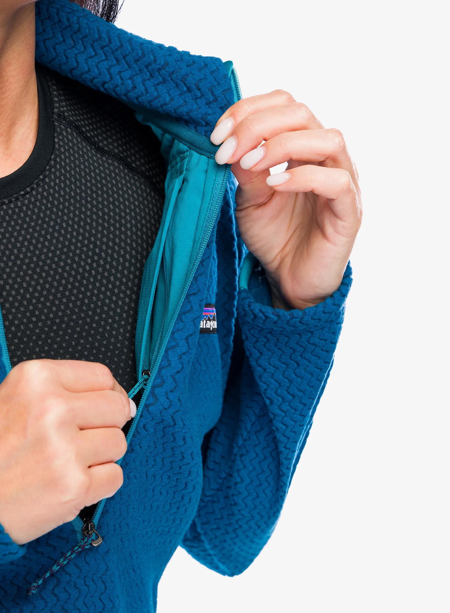 Dámská mikina se zipem Patagonia R1 Air Zip Neck - lagom blue