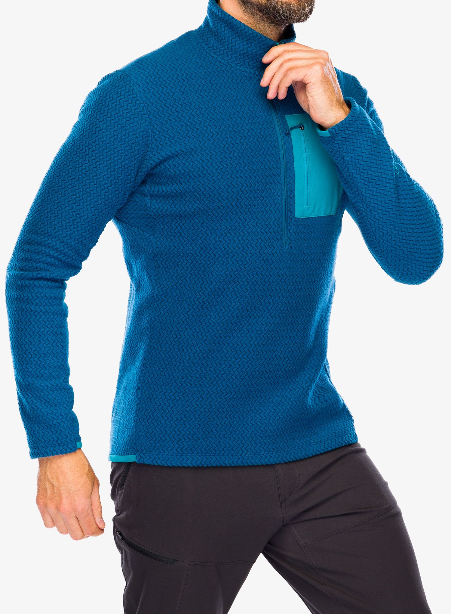 Mikina bez kapuce Patagonia R1 Air Zip Neck - lagom blue