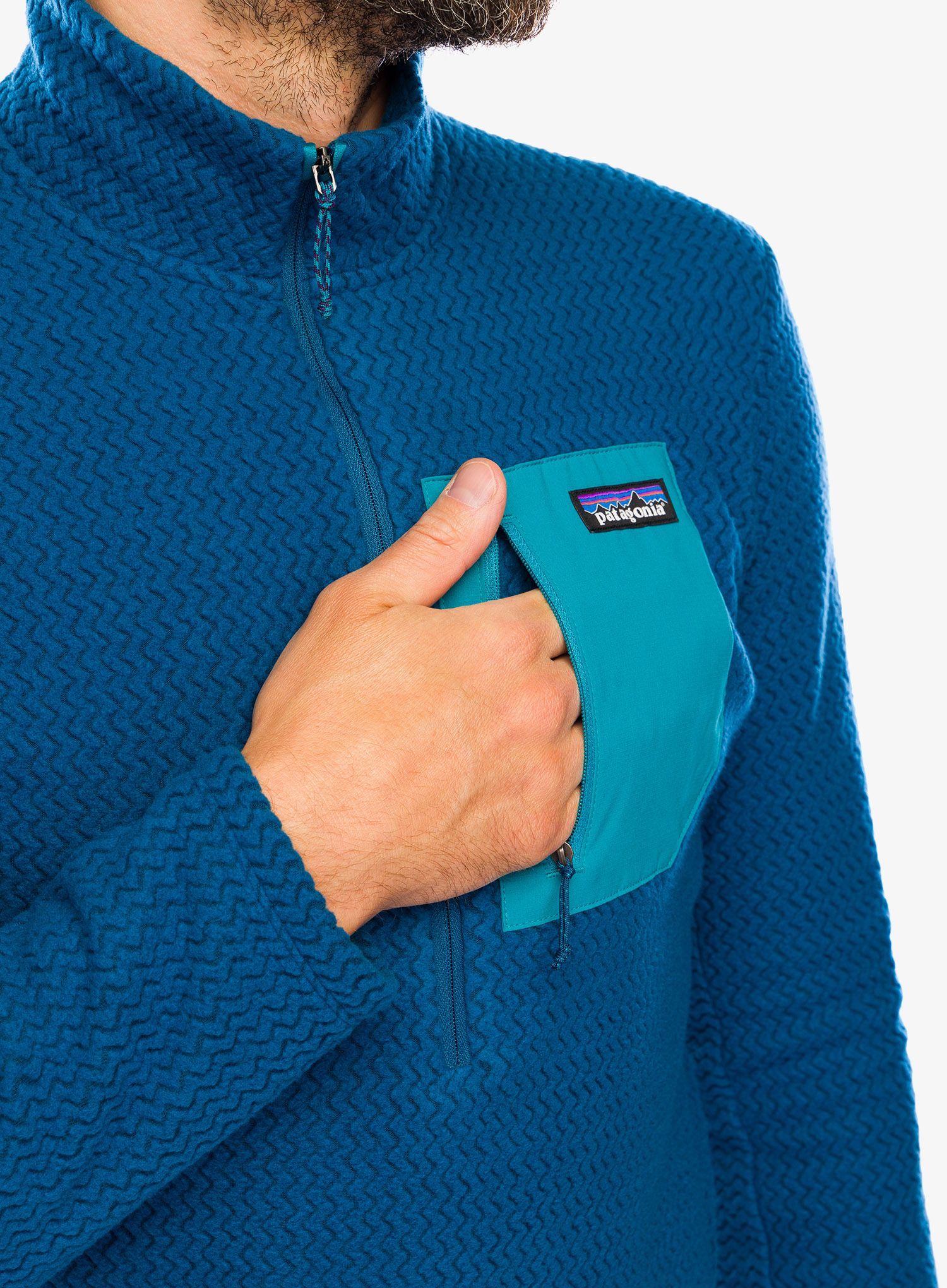 Mikina bez kapuce Patagonia R1 Air Zip Neck - lagom blue