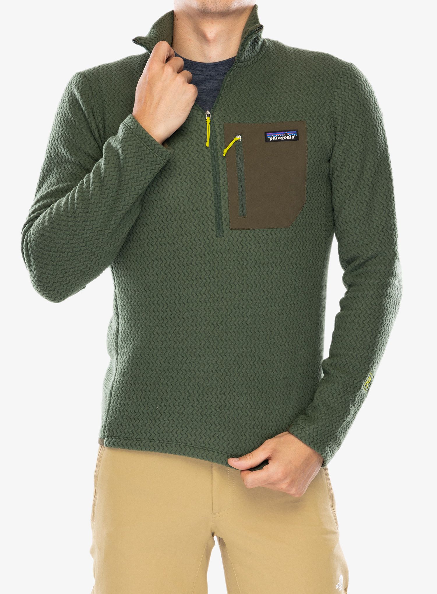 Mikina bez kapuce Patagonia R1 Air Zip Neck - torrey pine green