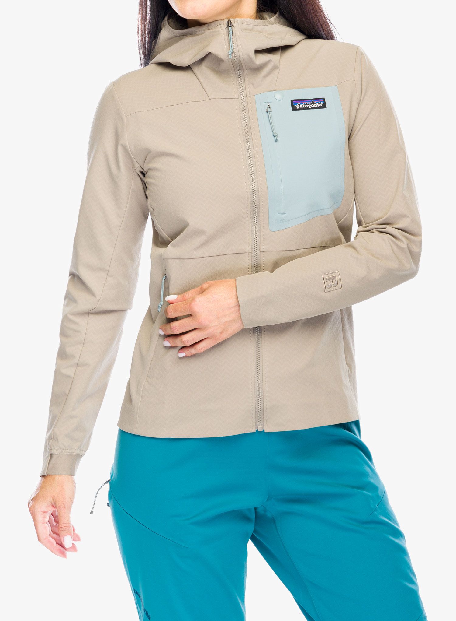 Dámská bunda Patagonia R1 CrossStrata Hoody - seabird grey