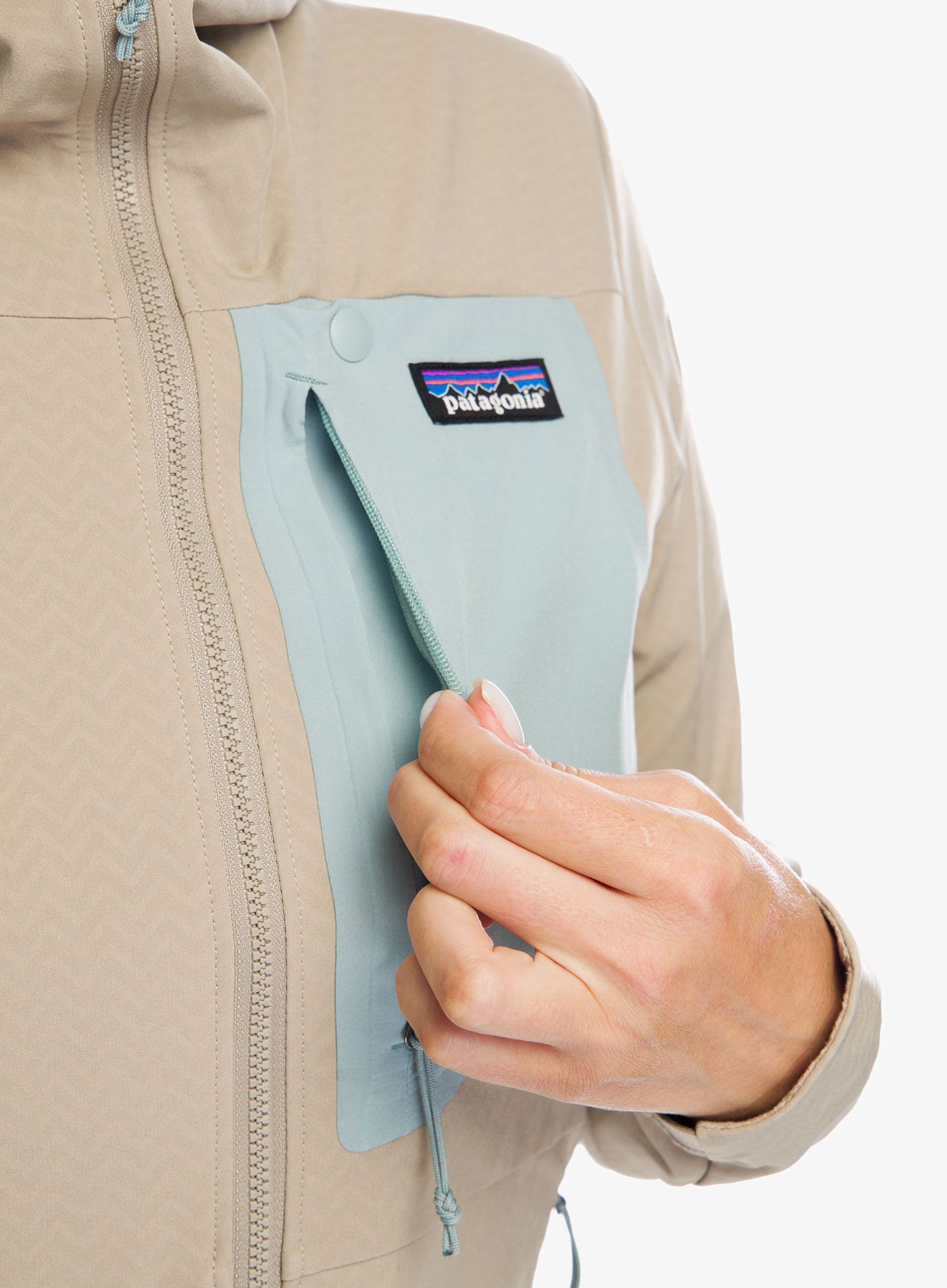 Dámská bunda Patagonia R1 CrossStrata Hoody - seabird grey