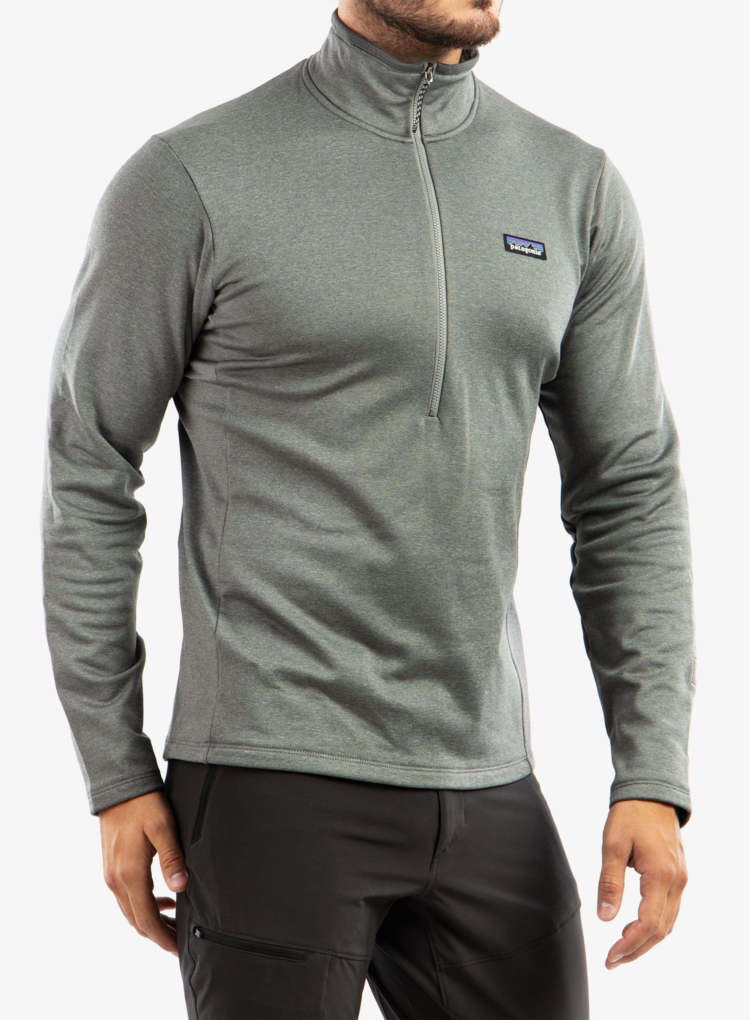 Fleecová mikina Patagonia R1 Daily Zip Neck - noble grey/salt grey