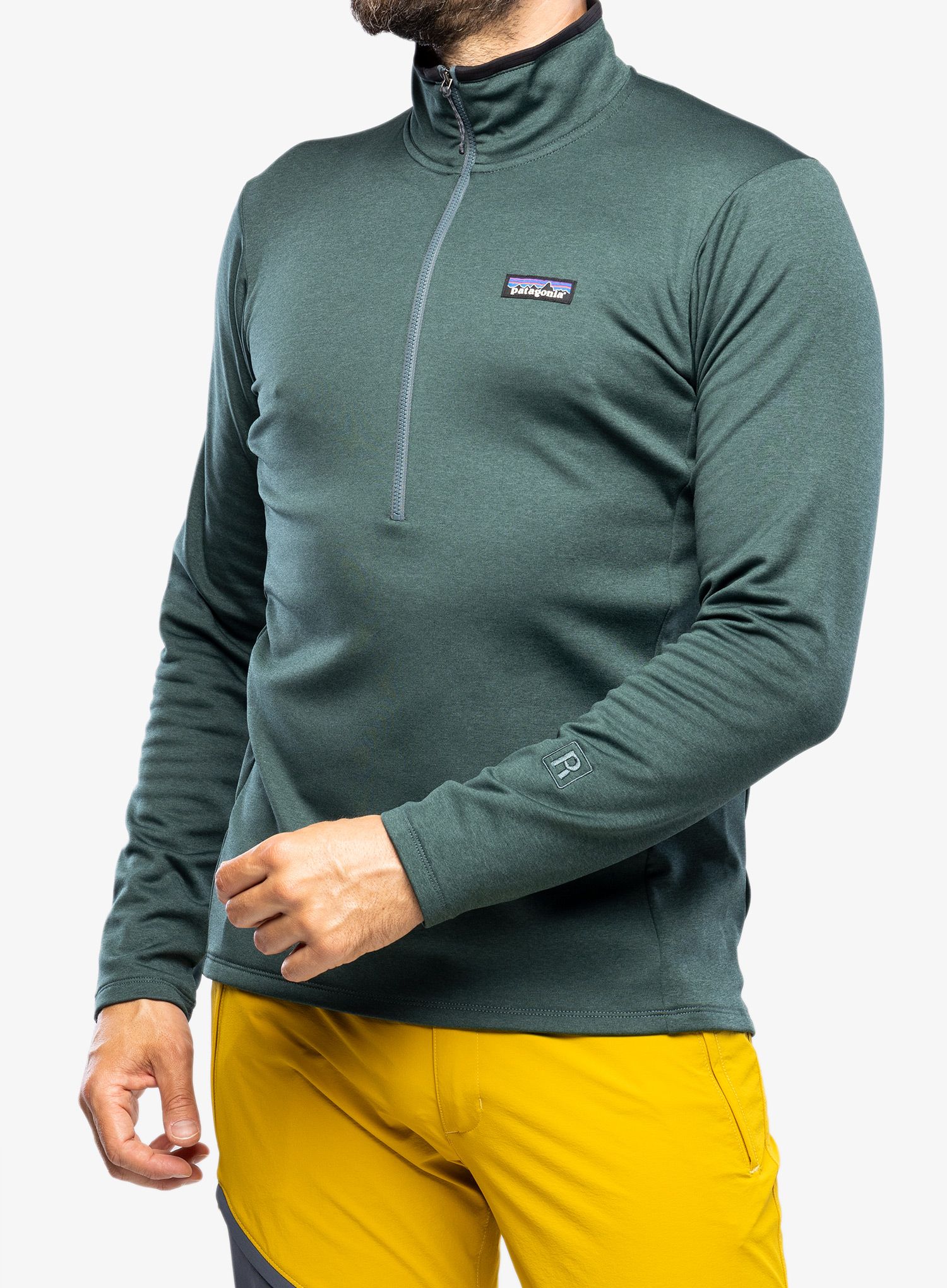Mikina se zipem Patagonia R1 Daily Zip Neck - nouve green/north green