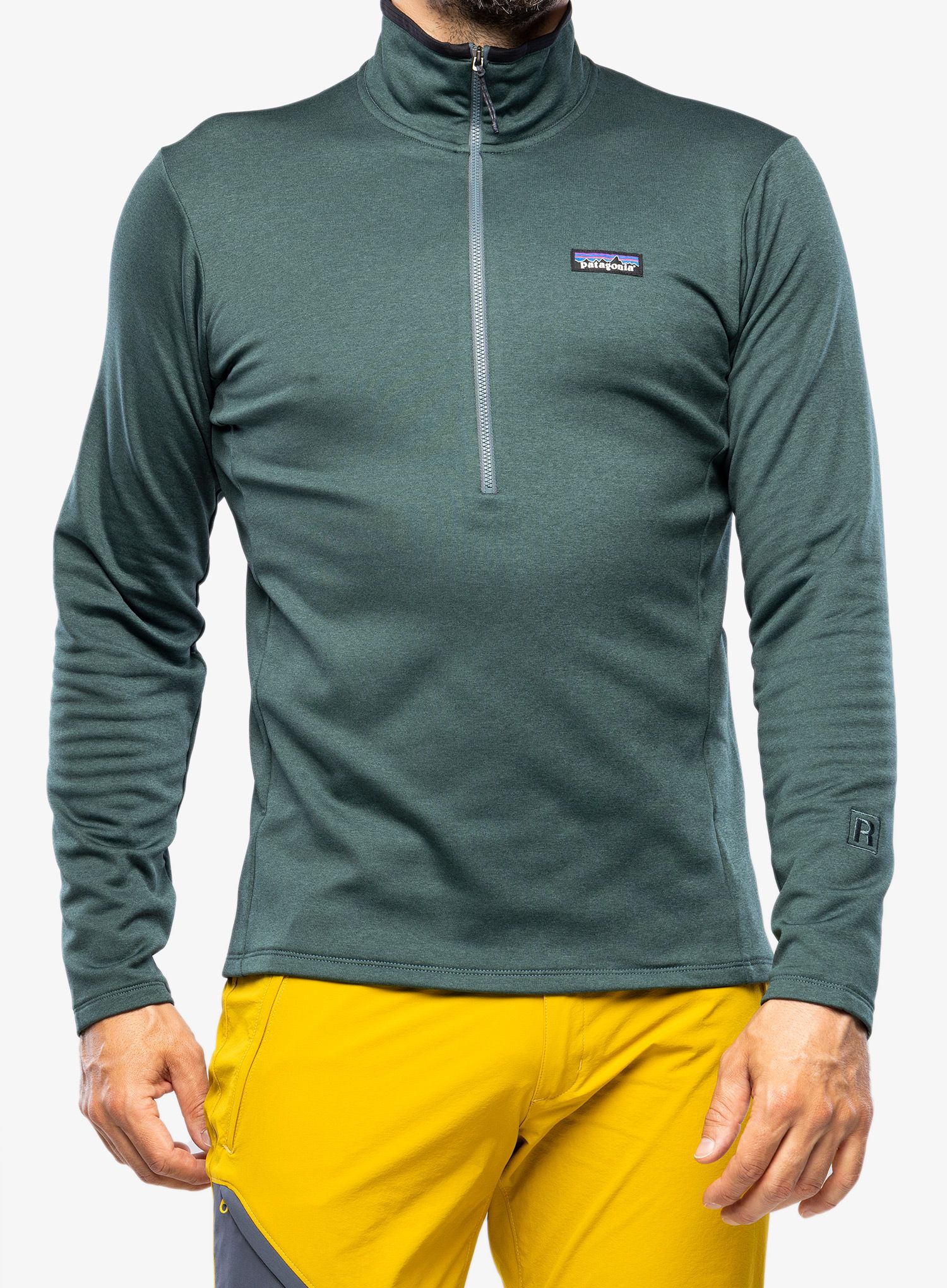 Mikina se zipem Patagonia R1 Daily Zip Neck - nouve green/north green