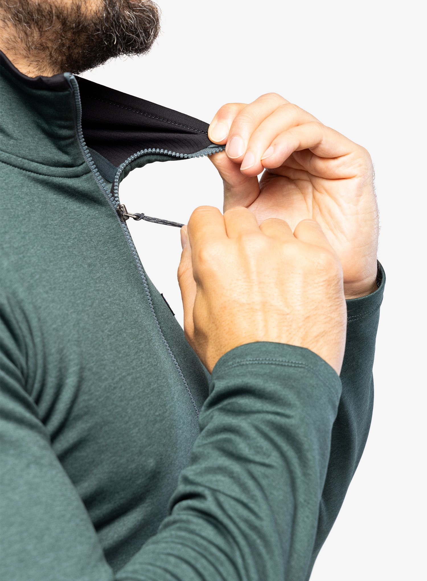 Mikina se zipem Patagonia R1 Daily Zip Neck - nouve green/north green