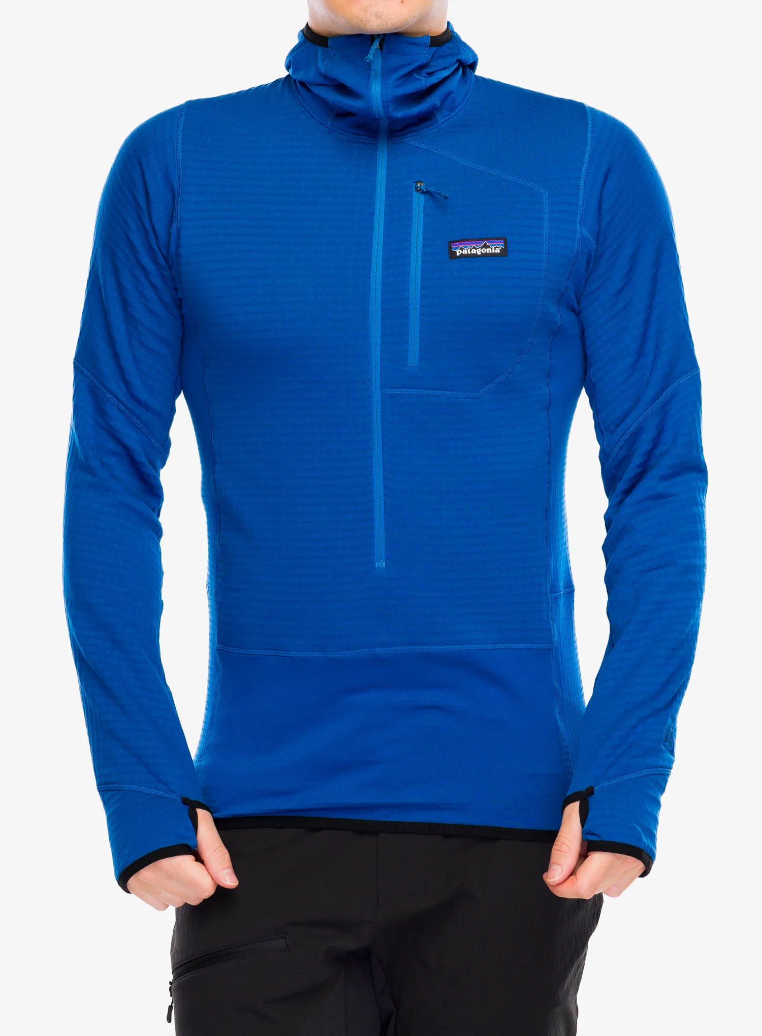 Mikina s kapucí Patagonia R1 Pullover Hoody - endles blue