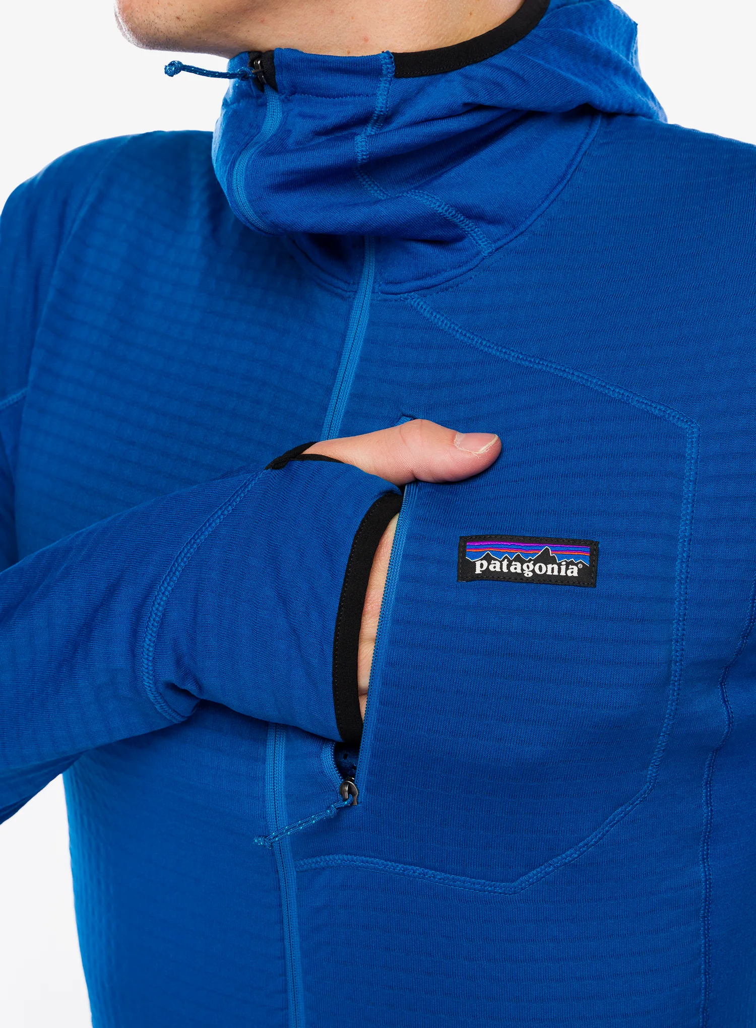 Mikina s kapucí Patagonia R1 Pullover Hoody - endles blue