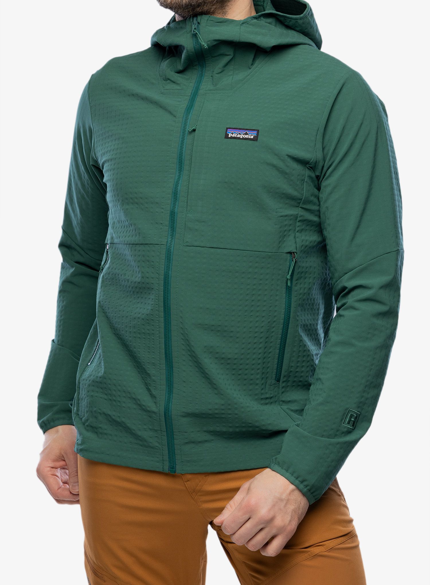 Softshellová bunda Patagonia R1 TechFace Hoody - conifer green