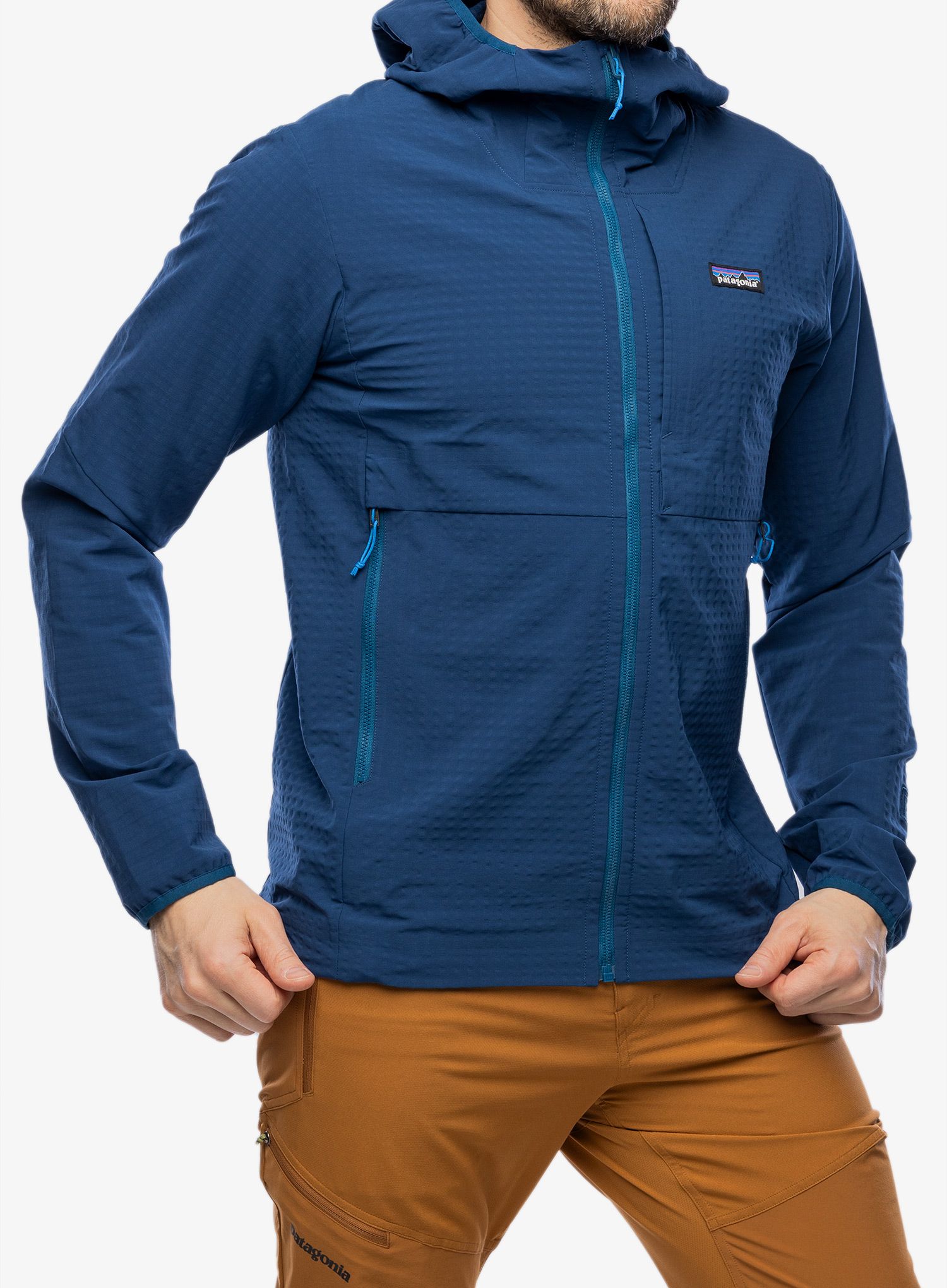 Softshellová bunda Patagonia R1 Techface Hoody - tidepool blue