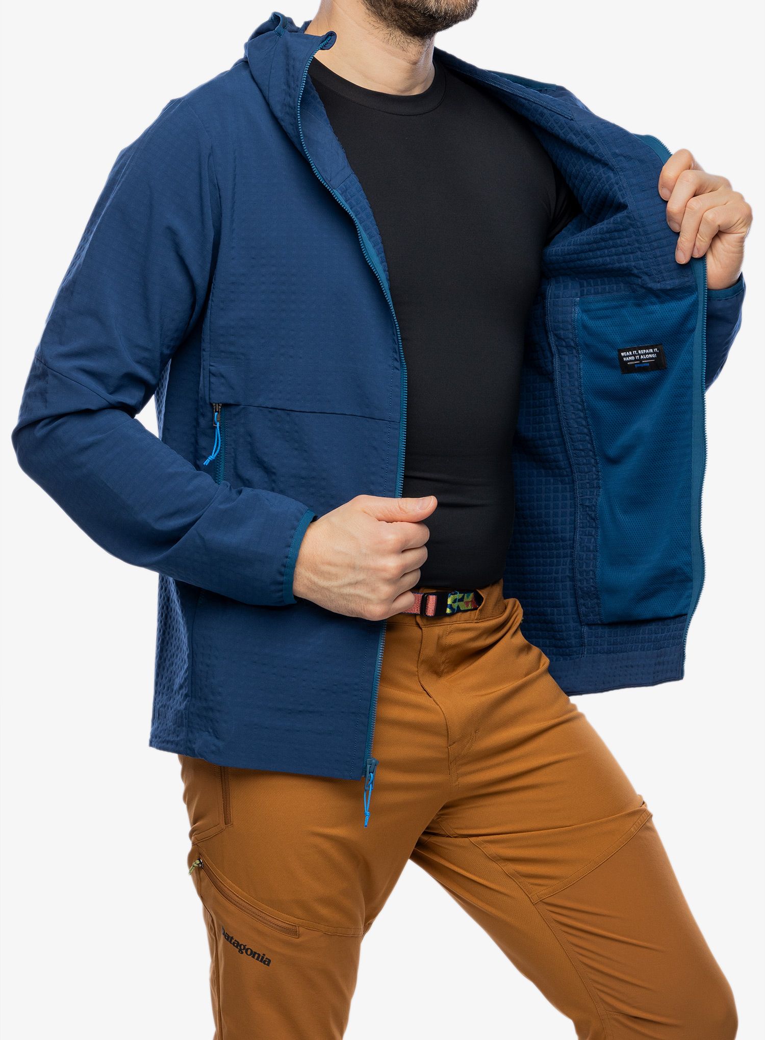 Softshellová bunda Patagonia R1 Techface Hoody - tidepool blue
