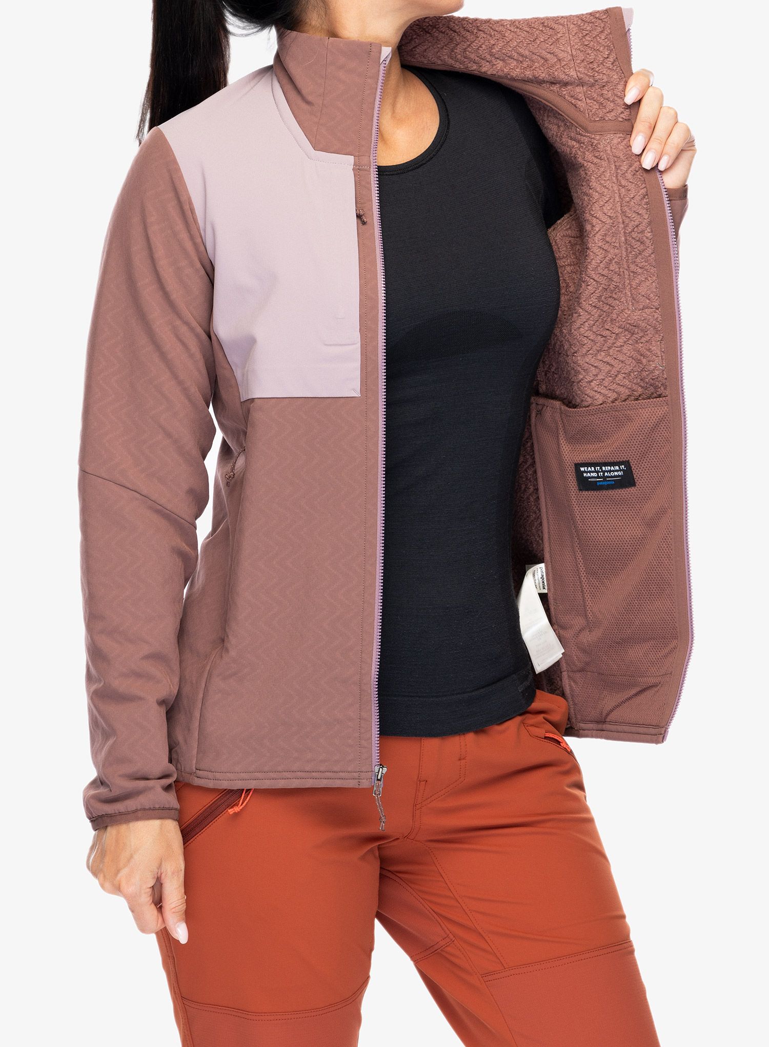 Softshellová bunda dámská Patagonia R2 CrossStrata Jacket - dulse mauve