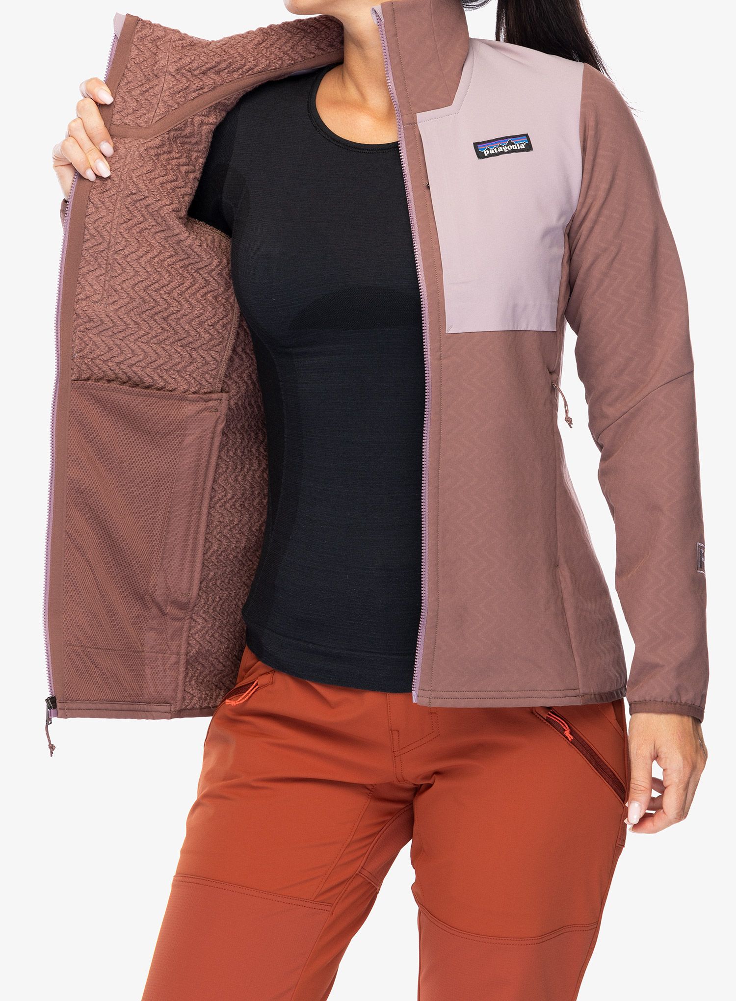 Softshellová bunda dámská Patagonia R2 CrossStrata Jacket - dulse mauve