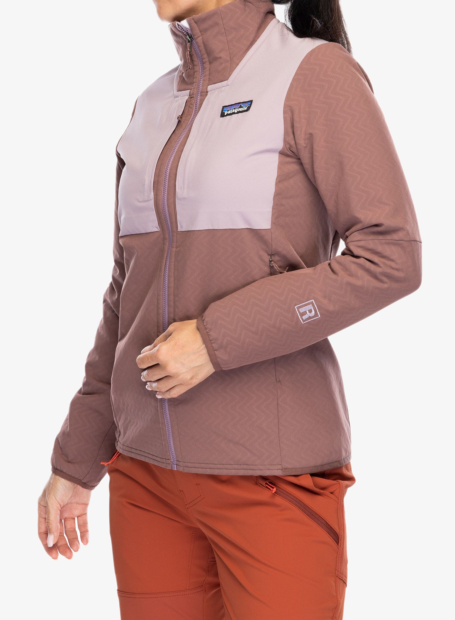 Softshellová bunda dámská Patagonia R2 CrossStrata Jacket - dulse mauve