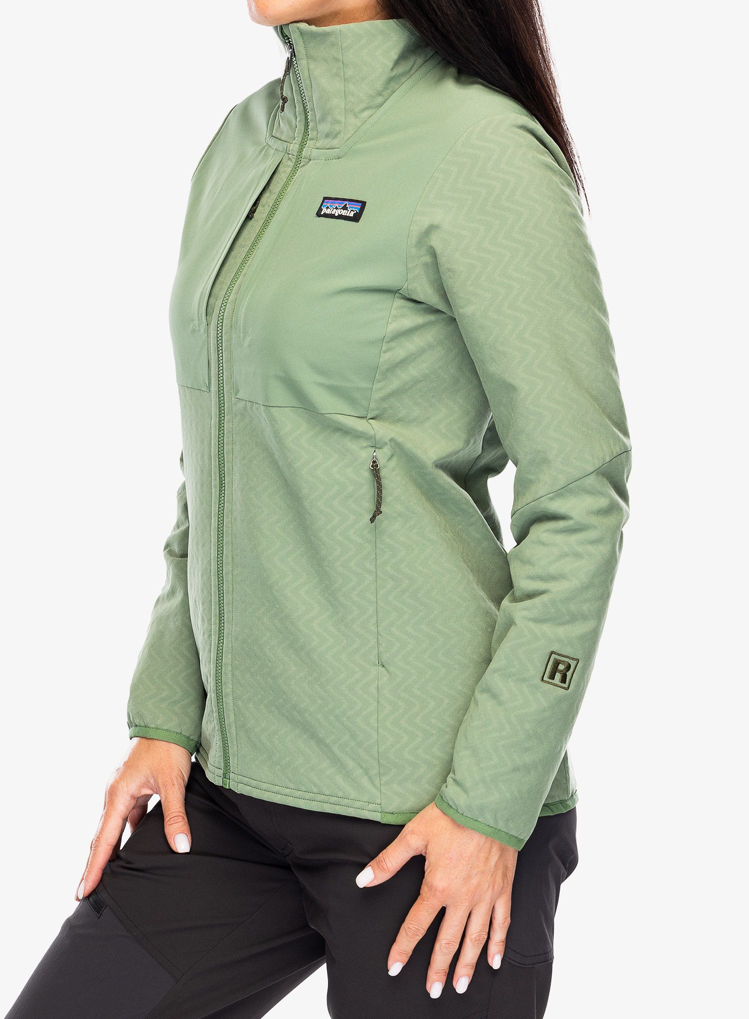 Softshellová bunda dámská Patagonia R2 CrossStrata Jacket - terrain green