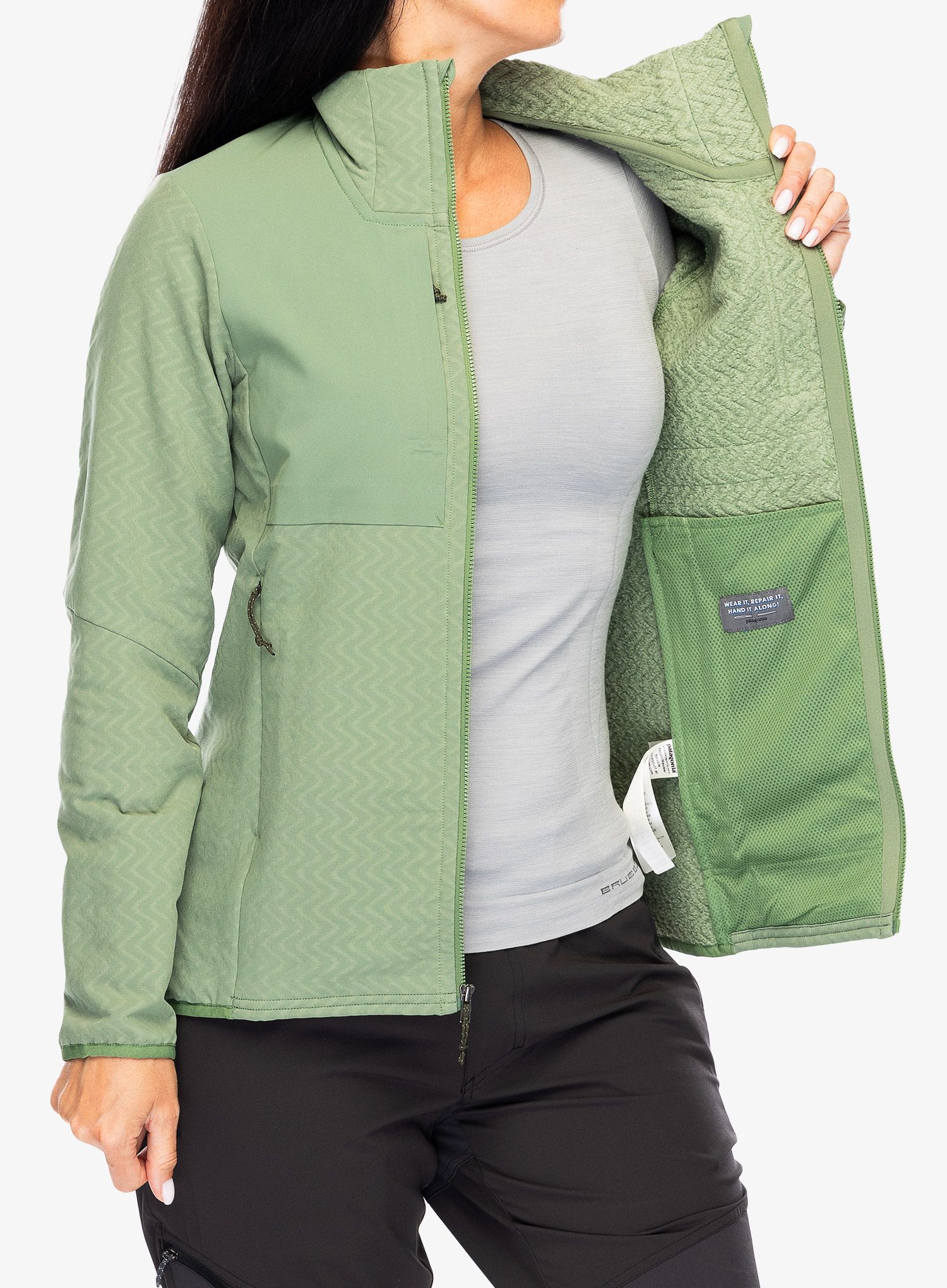 Softshellová bunda dámská Patagonia R2 CrossStrata Jacket - terrain green