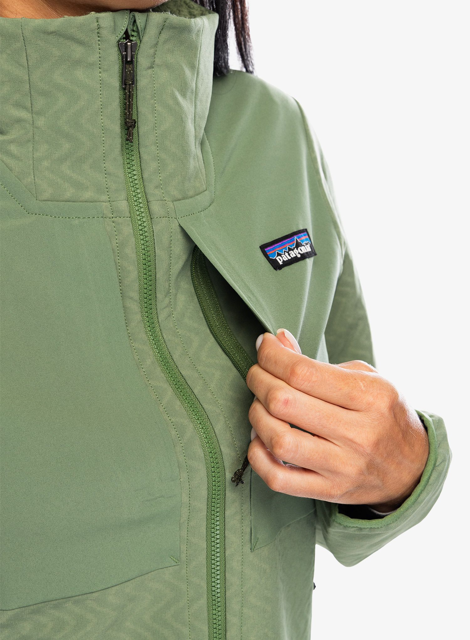 Softshellová bunda dámská Patagonia R2 CrossStrata Jacket - terrain green