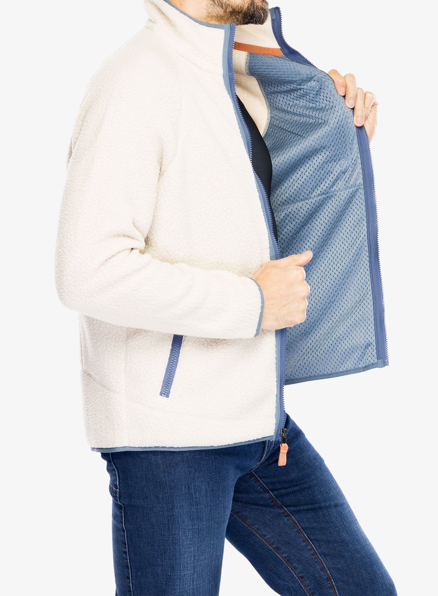 Fleecová mikina Patagonia Retro Pile Jacket - dark natural/blue