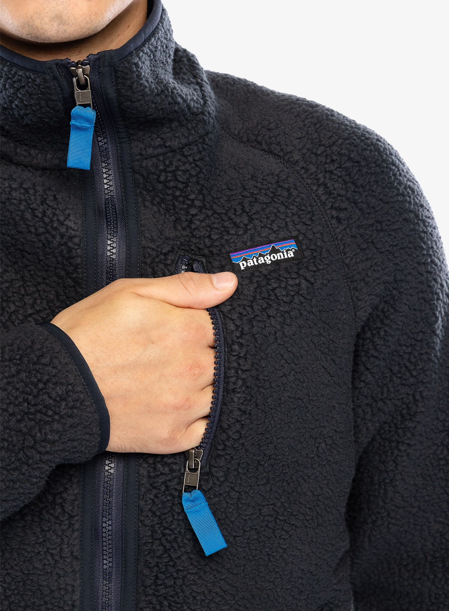 Fleecová mikina Patagonia Retro Pile Jacket - pitch blue/endless blue