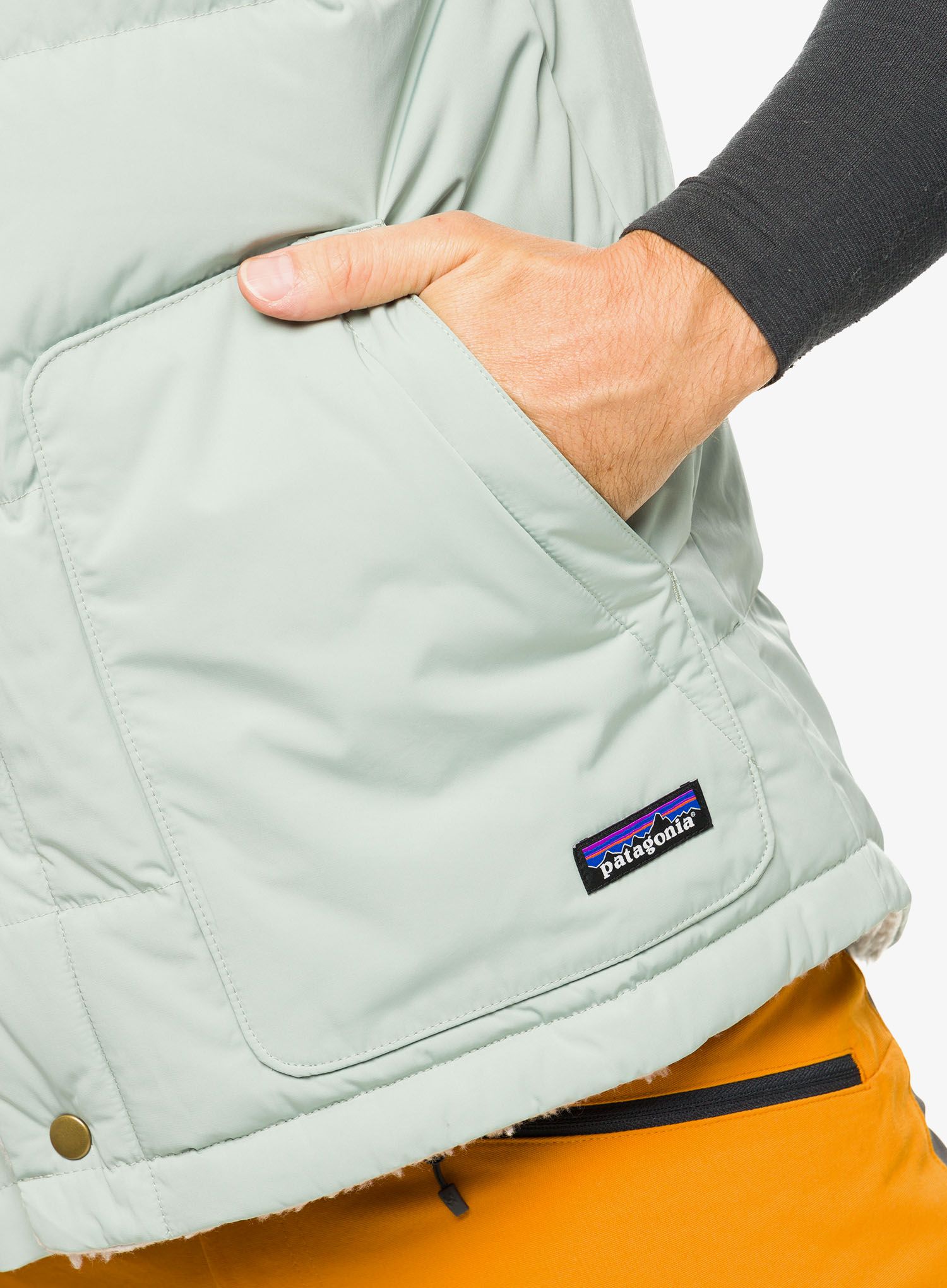 Pánská vesta Patagonia Reversible Bivy Down Vest - sleet green