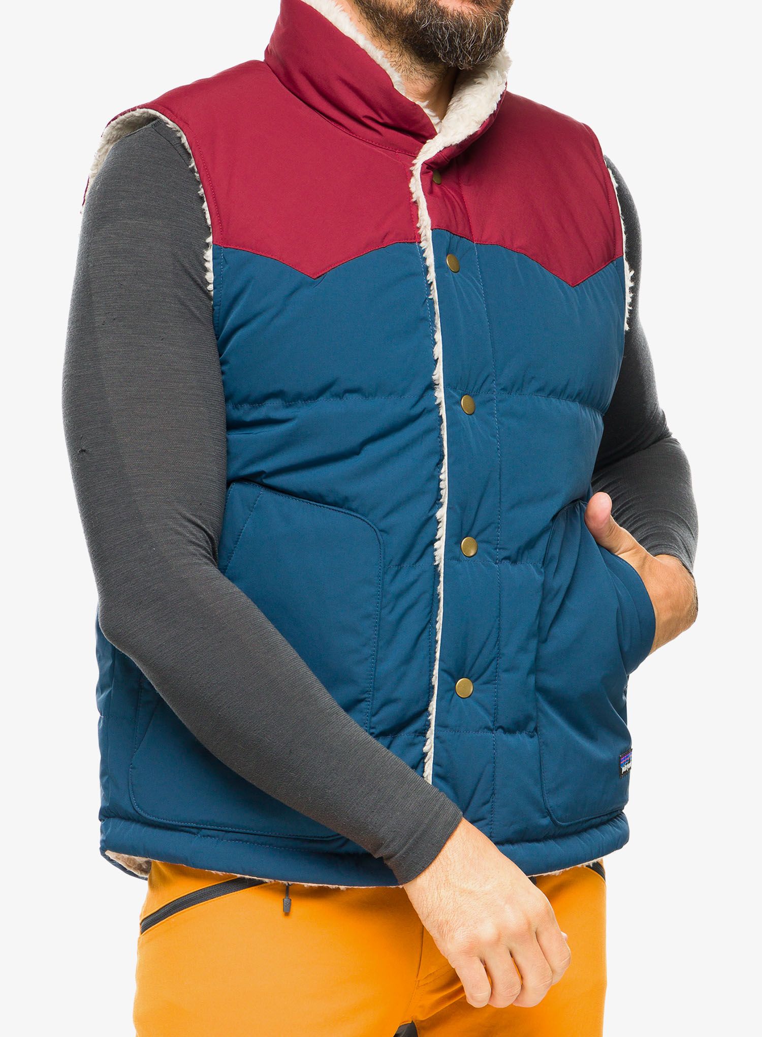 Péřová vesta Patagonia Reversible Bivy Down Vest - tidepool blue