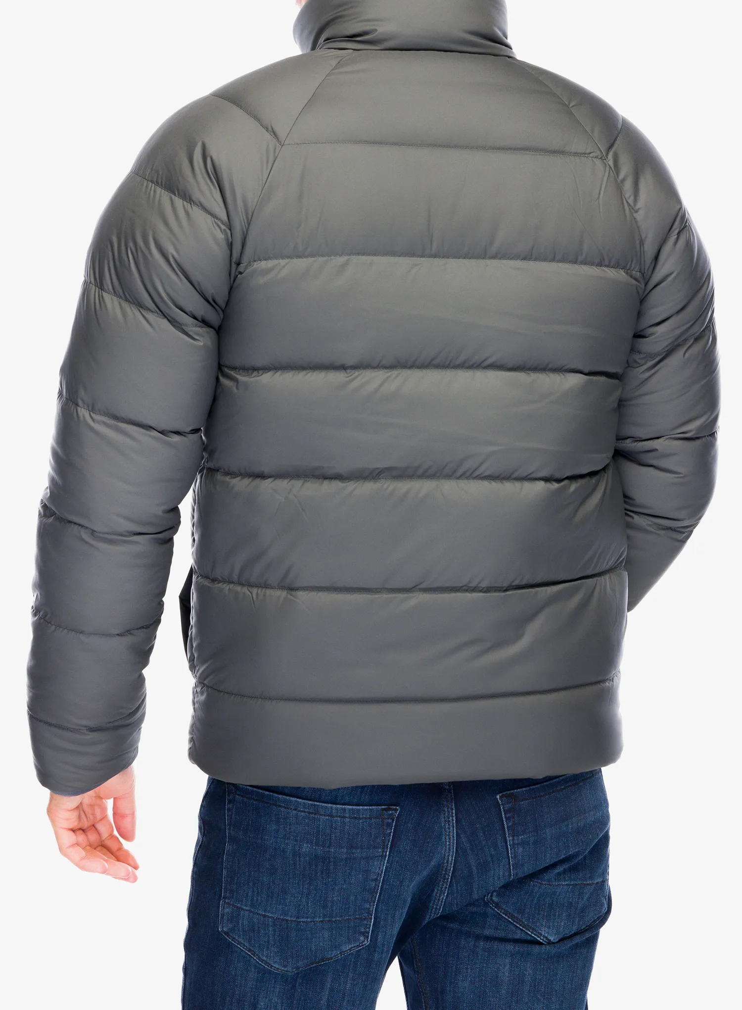 Péřová bunda Patagonia Reversible Silent Down Jacket - forge grey