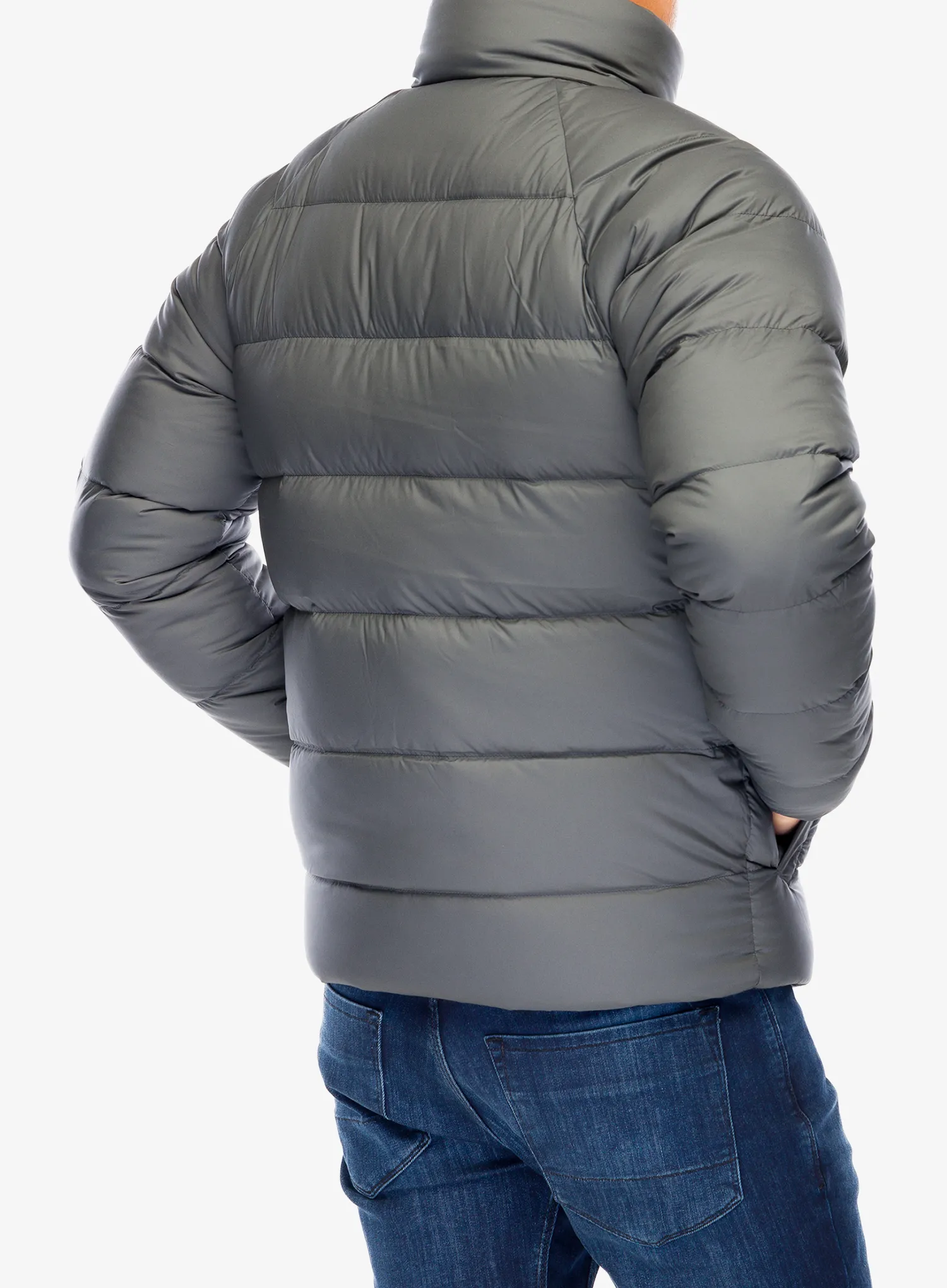 Péřová bunda Patagonia Reversible Silent Down Jacket - forge grey