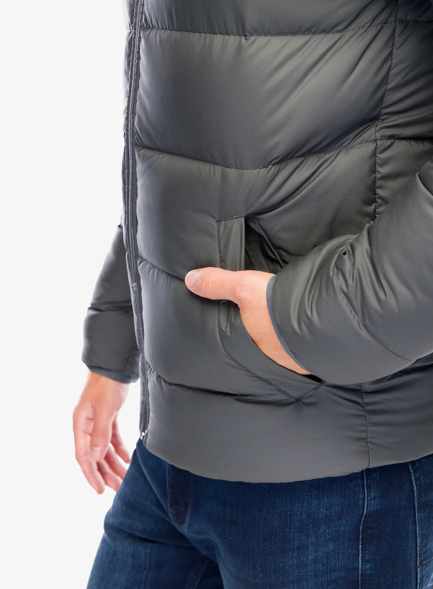 Péřová bunda Patagonia Reversible Silent Down Jacket - forge grey