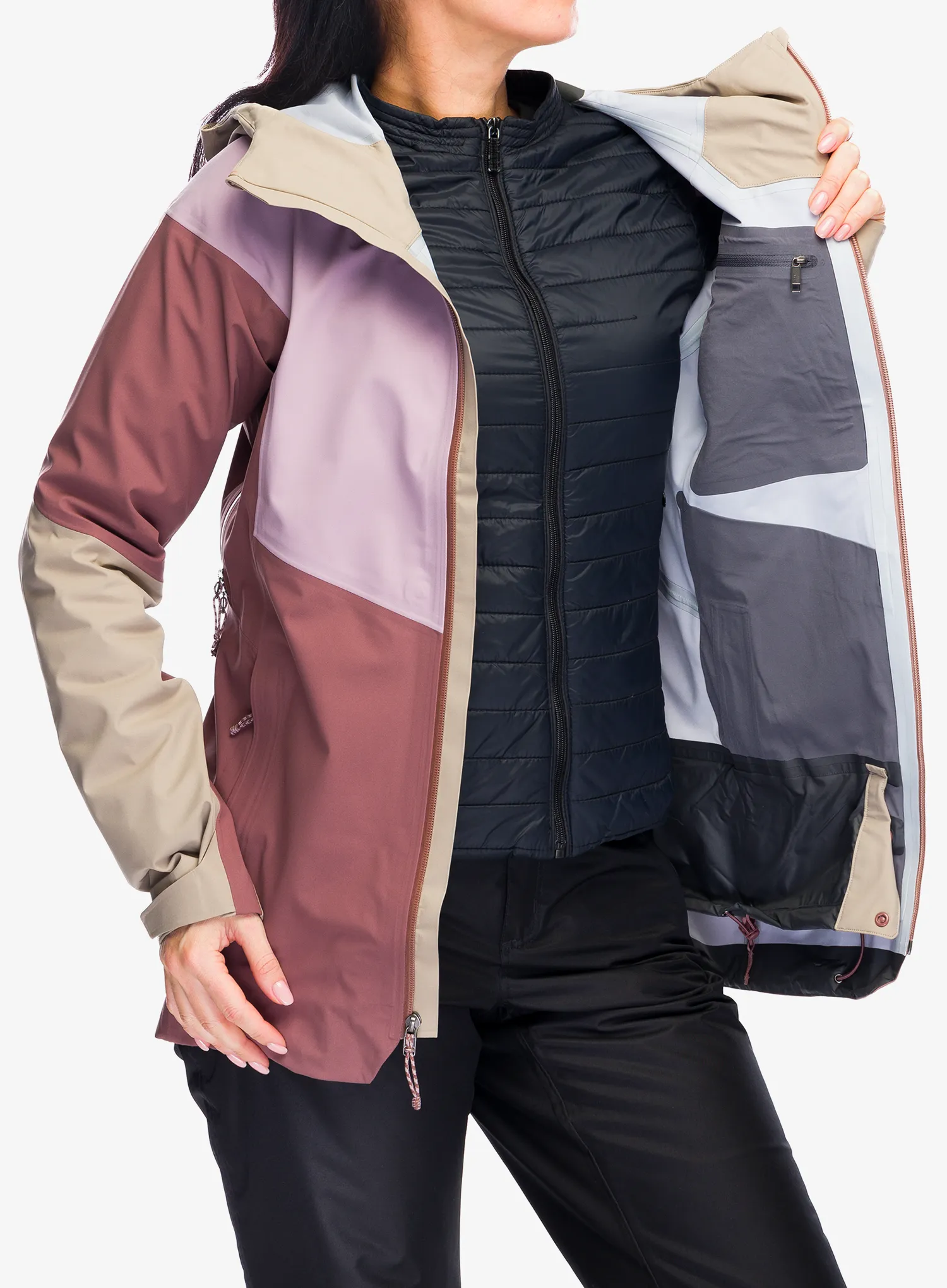Damska bunda na skialpy Patagonia SnowDrifter Jacket - dulse mauve