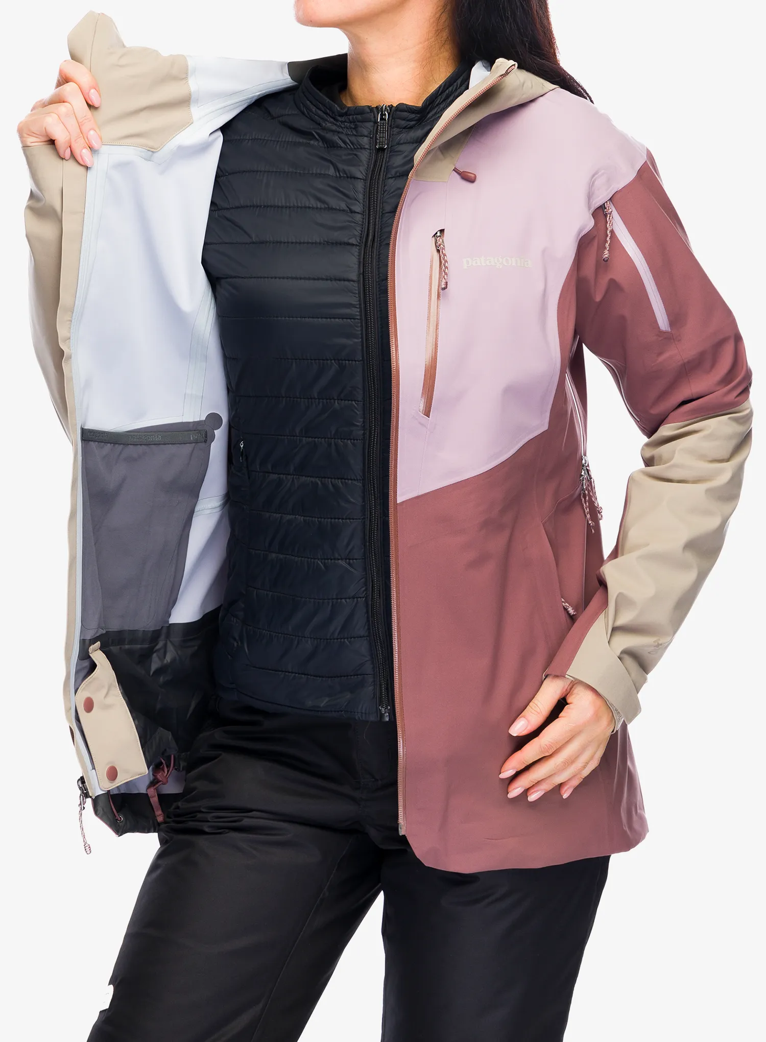Damska bunda na skialpy Patagonia SnowDrifter Jacket - dulse mauve