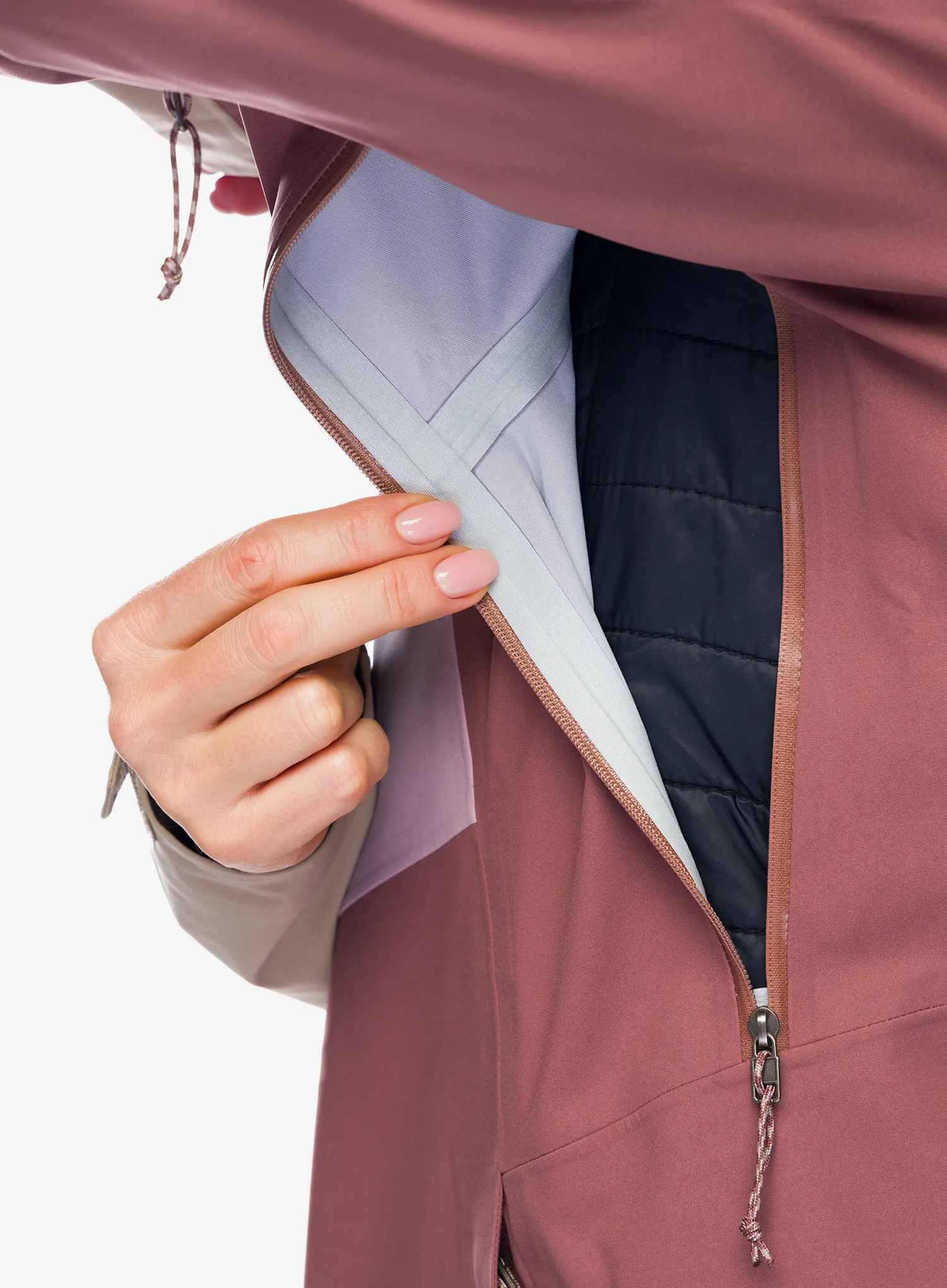 Damska bunda na skialpy Patagonia SnowDrifter Jacket - dulse mauve