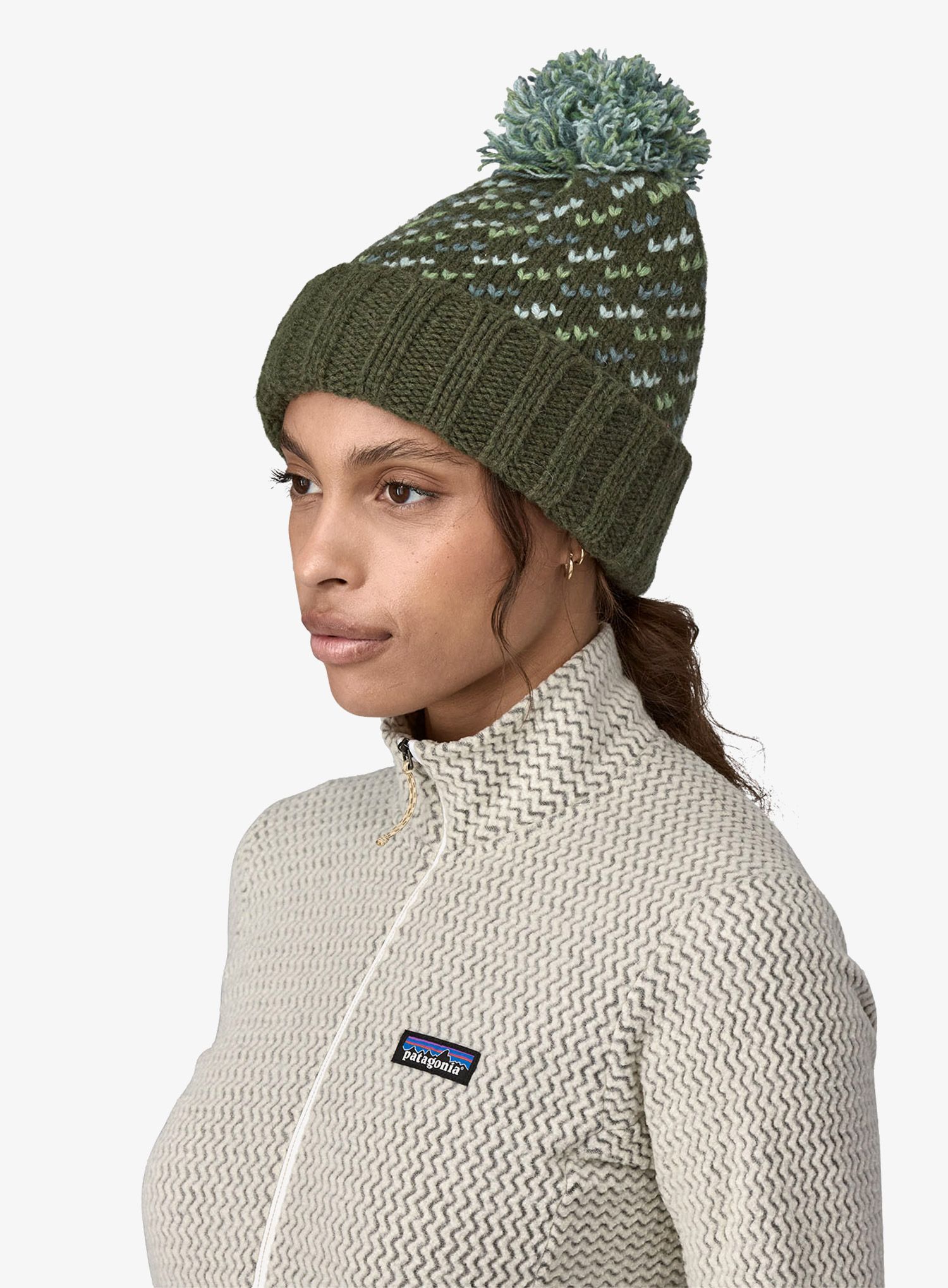 Zimní čepice Patagonia Snowbelle Beanie - fisher stich pine needle green