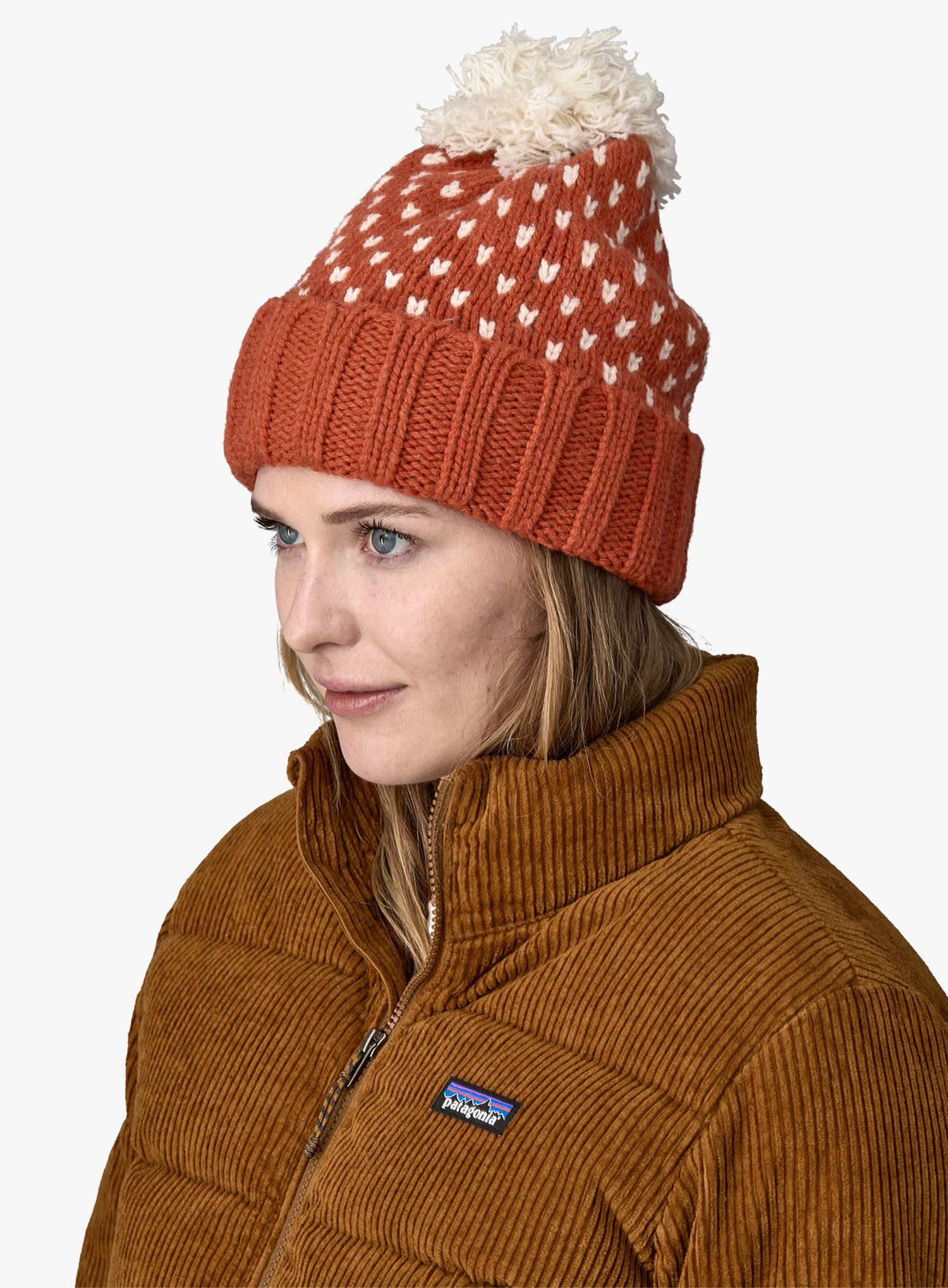 Zimní čepice Patagonia Snowbelle Beanie - offset dot/burnished red