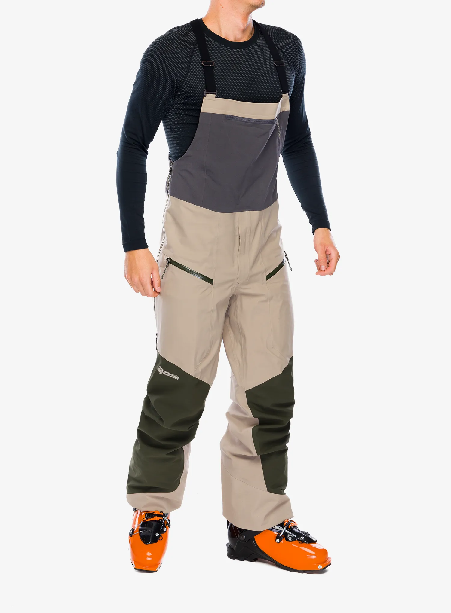 Skialpové kalhoty Patagonia Snowdrifter Bibs - seabird grey