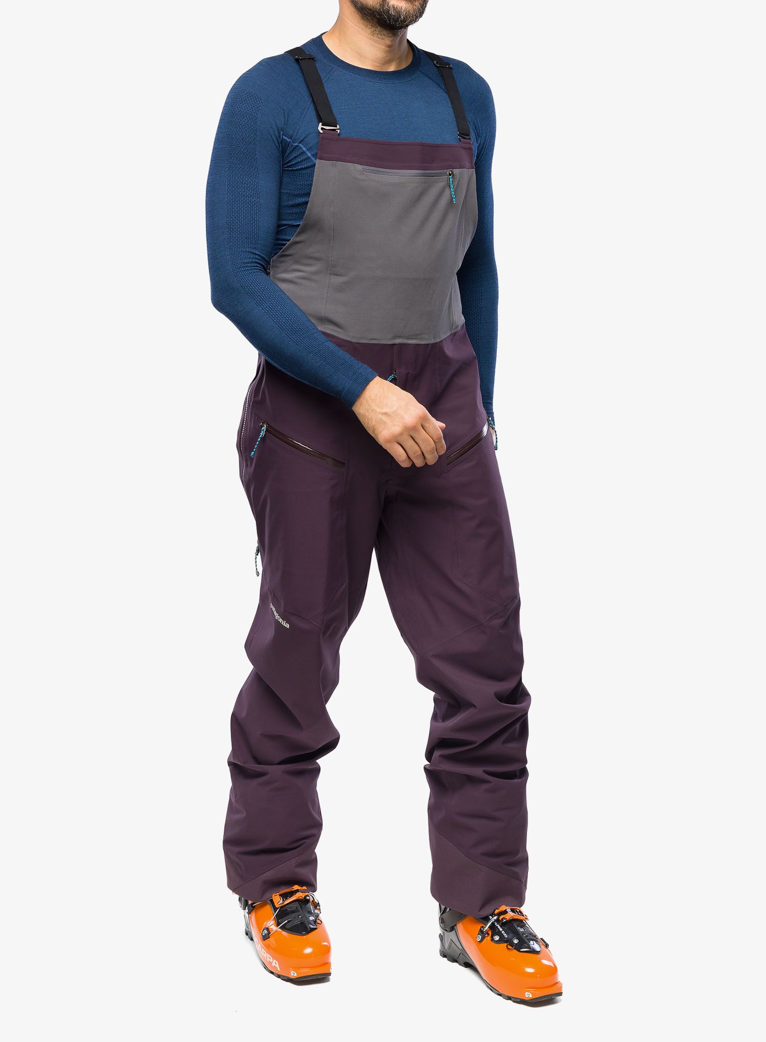 Skialpové kalhoty Patagonia SnowDrifter Bibs - obsidian plum