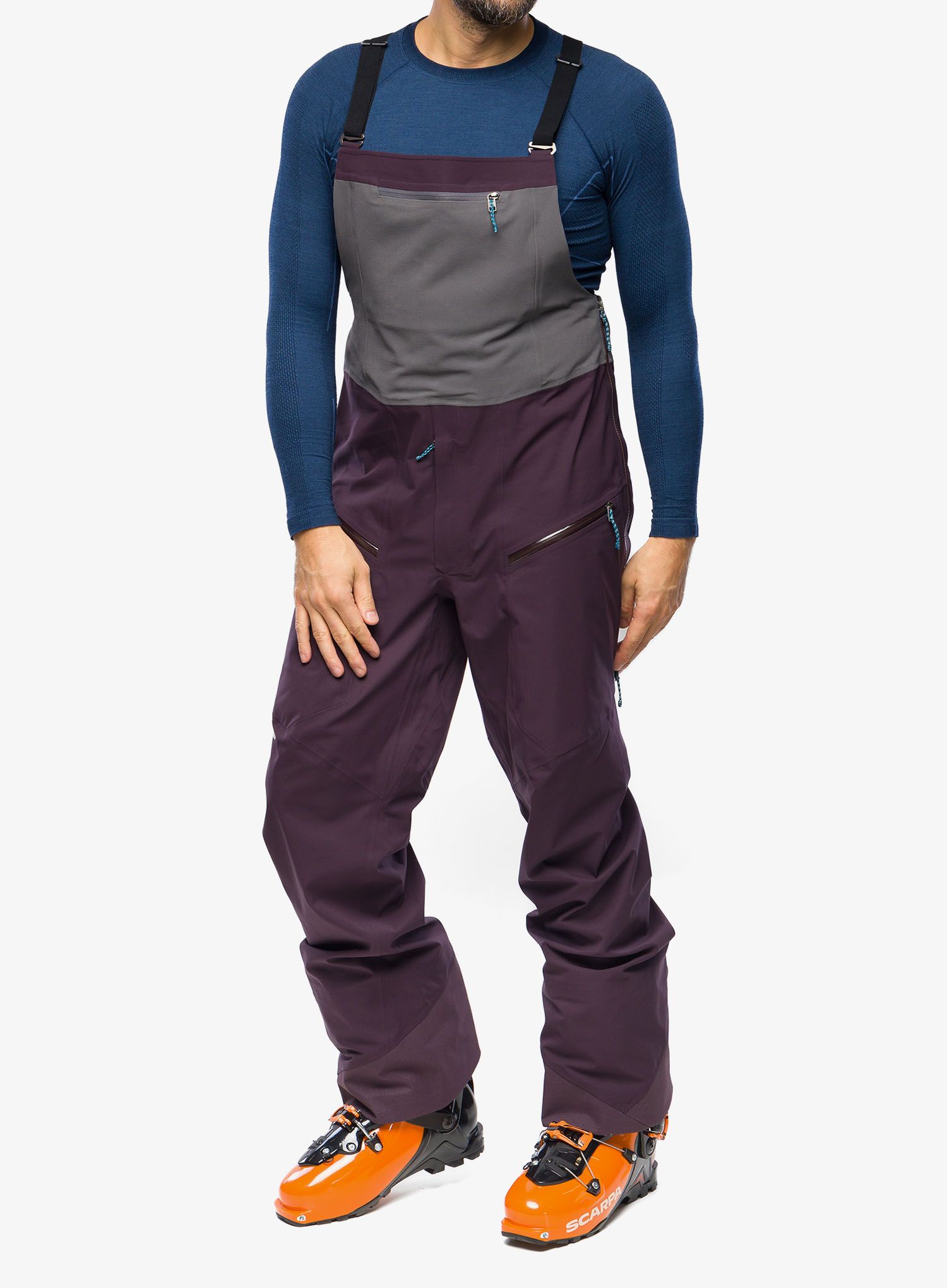 Skialpové kalhoty Patagonia SnowDrifter Bibs - obsidian plum