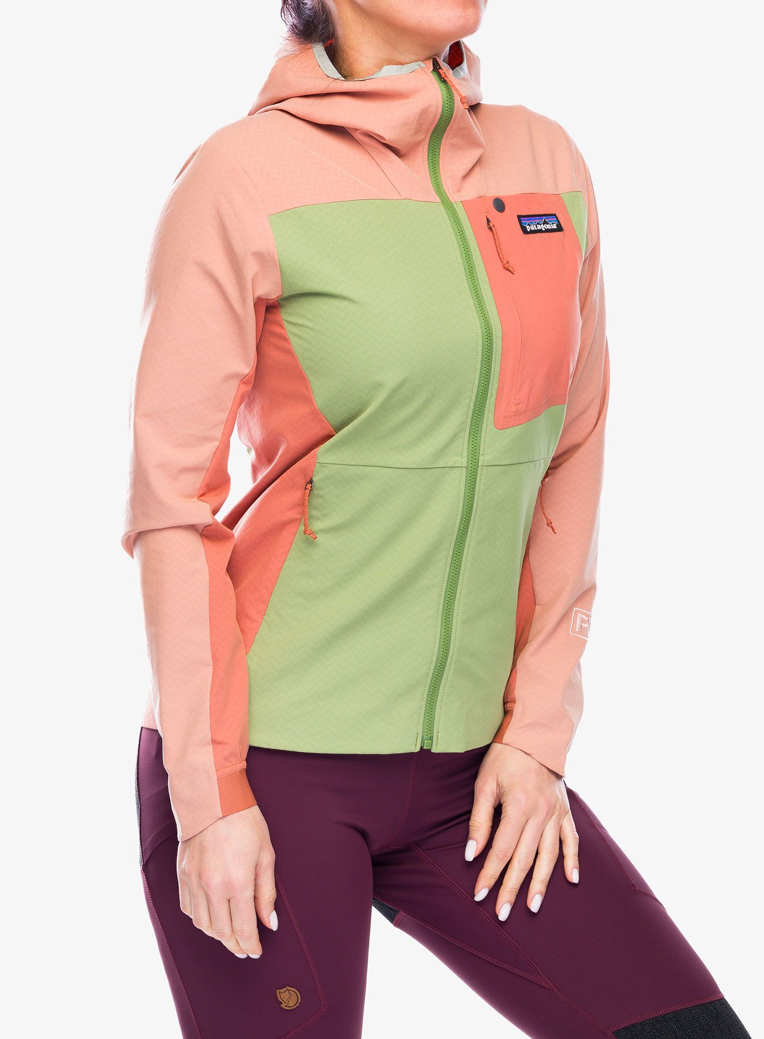 Dámská bunda Patagonia R1 CrossStrata Hoody - buckhorn green