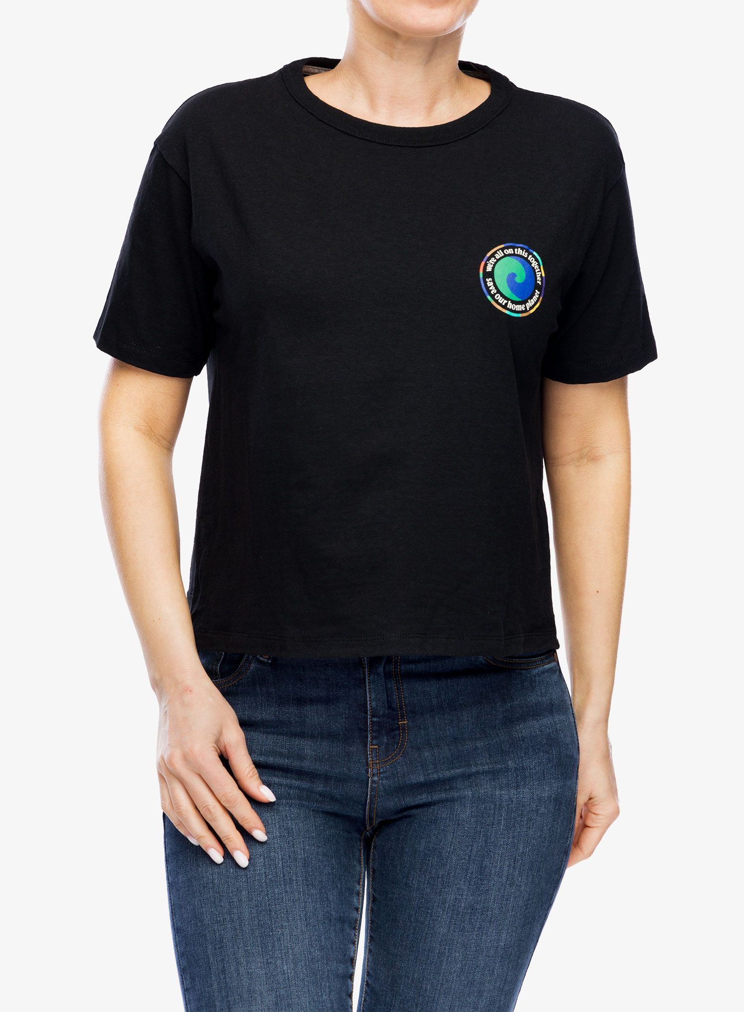 Dámské tričko s potiskem Patagonia Unity Fitz Easy Cut Responsibili-Tee - ink black
