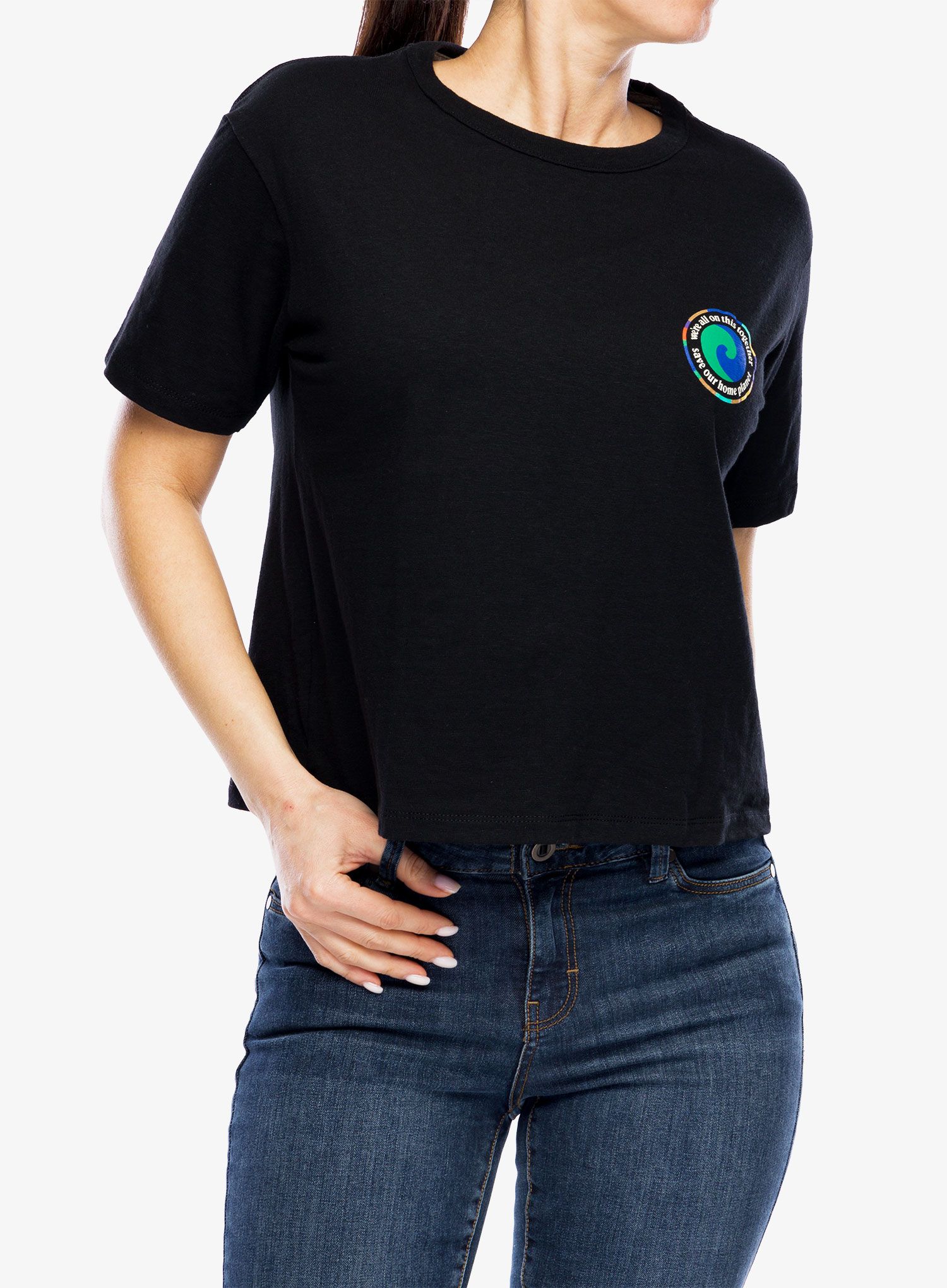 Dámské tričko s potiskem Patagonia Unity Fitz Easy Cut Responsibili-Tee - ink black