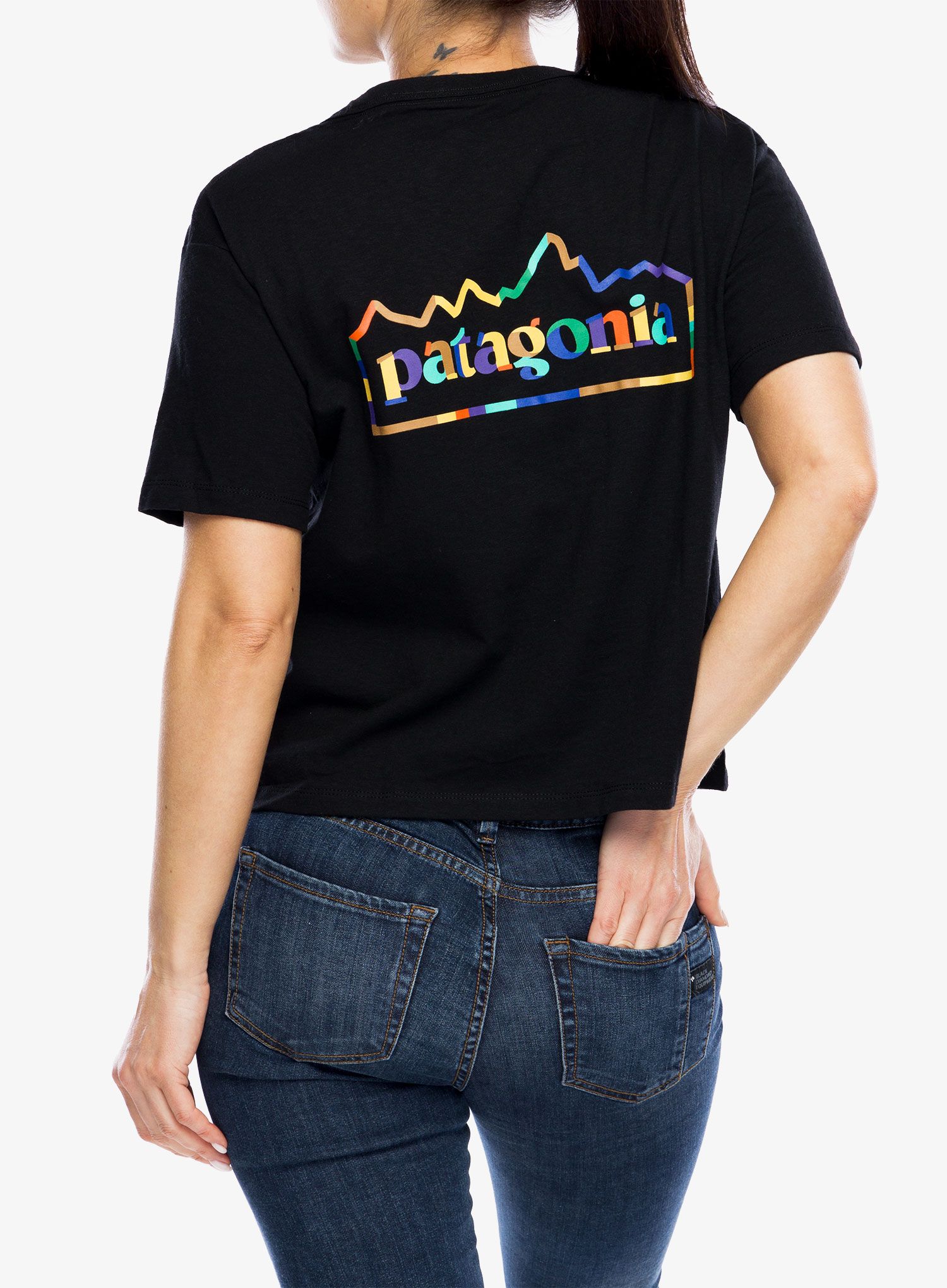 Dámské tričko s potiskem Patagonia Unity Fitz Easy Cut Responsibili-Tee - ink black