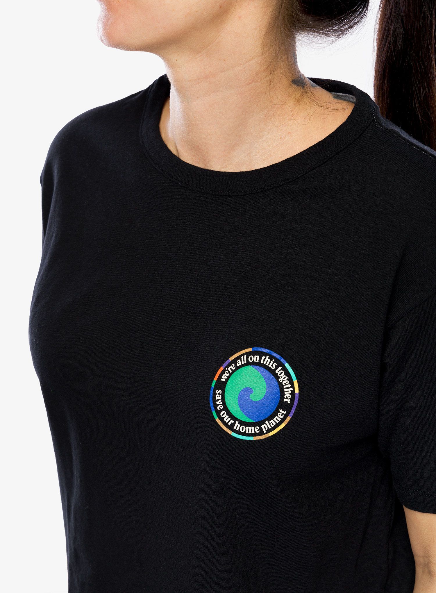 Dámské tričko s potiskem Patagonia Unity Fitz Easy Cut Responsibili-Tee - ink black