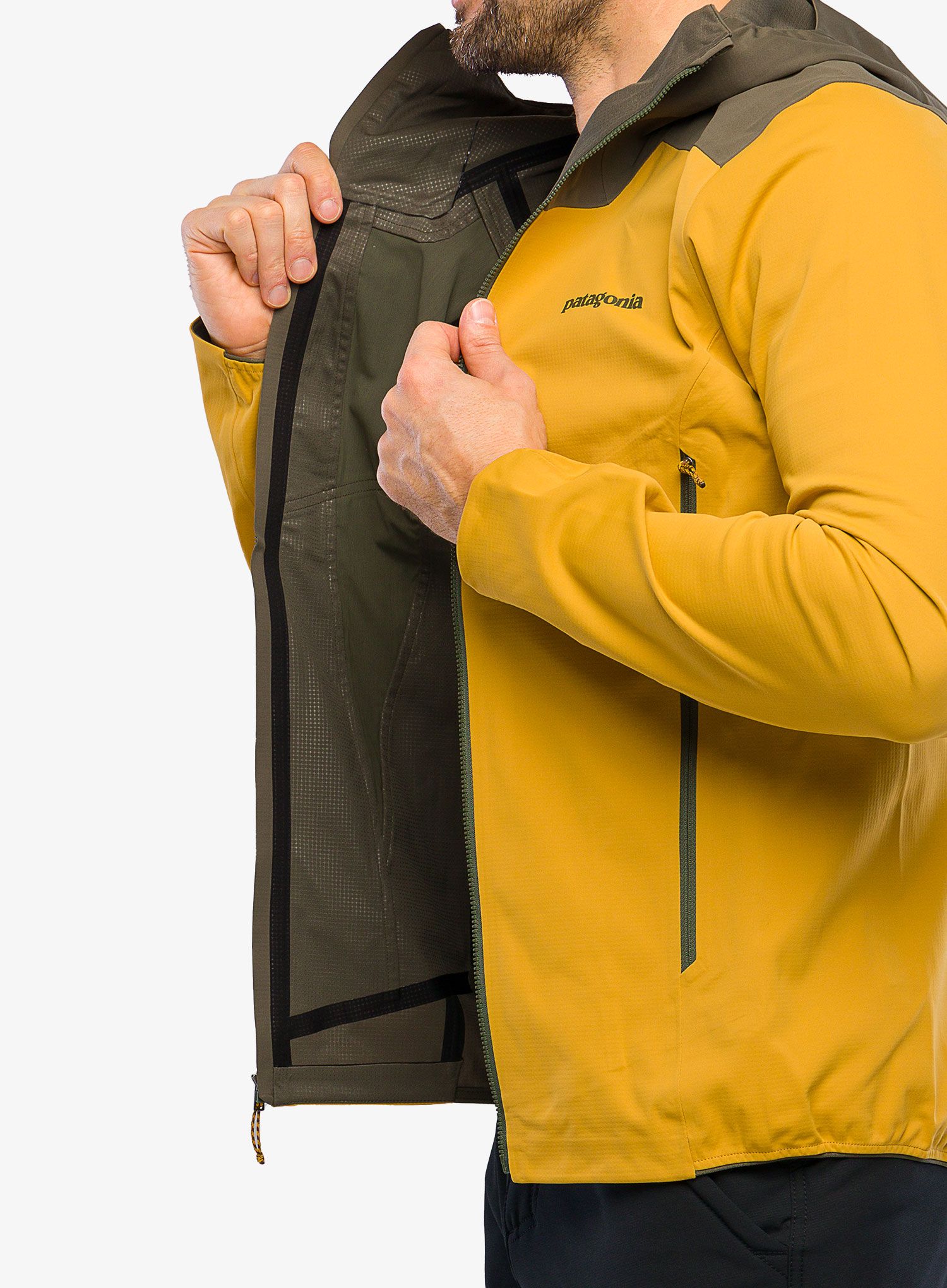 Skialpová bunda Patagonia Upstride Jacket - cabin gold