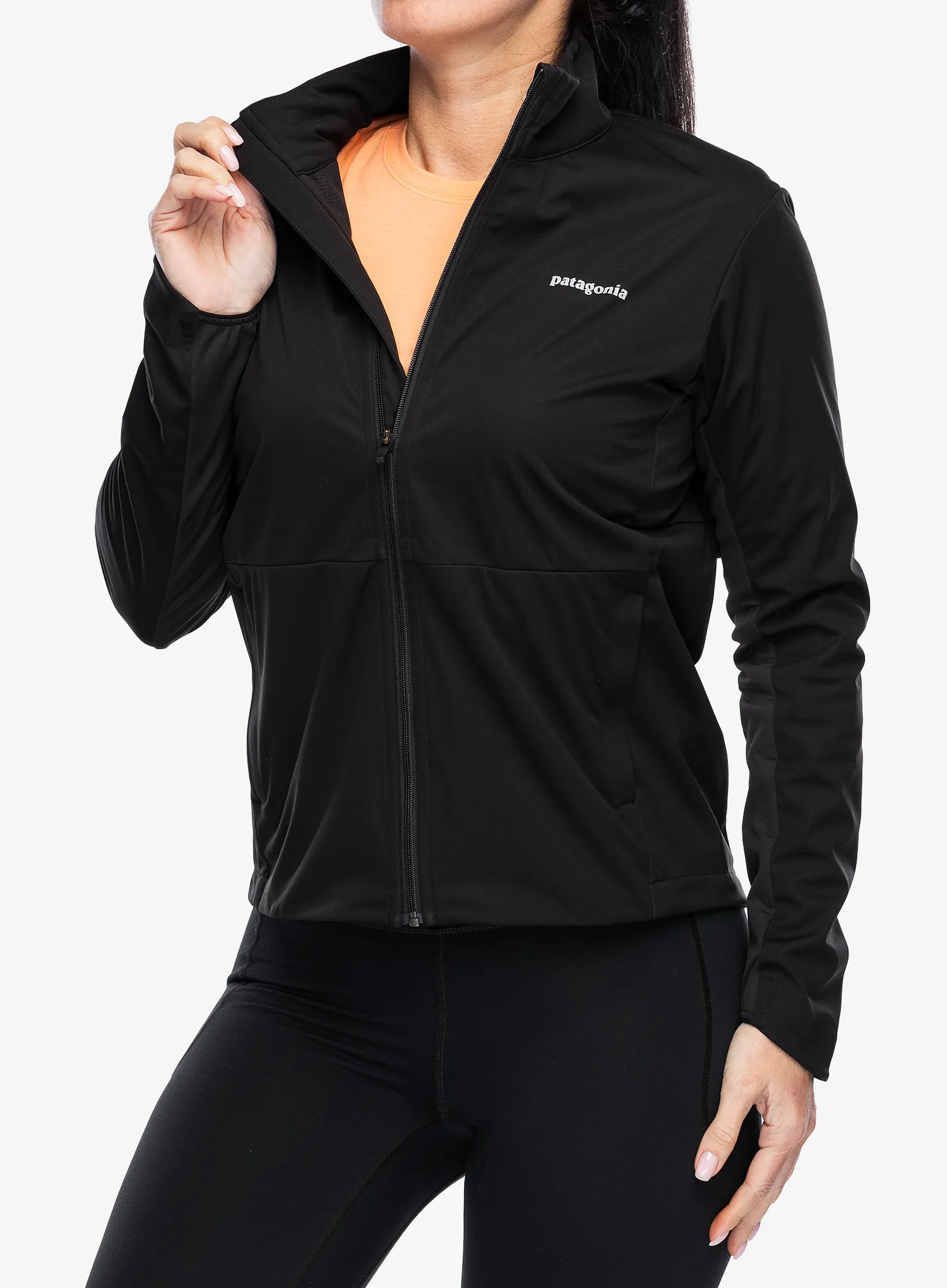 Bunda na běhání dámská Patagonia Wind Shield Jacket - black