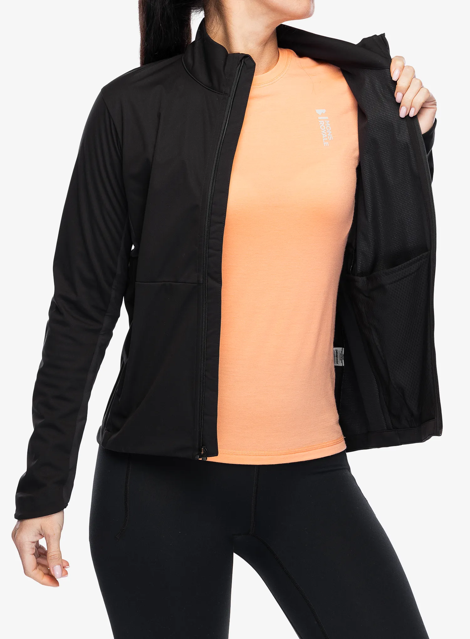 Bunda na běhání dámská Patagonia Wind Shield Jacket - black