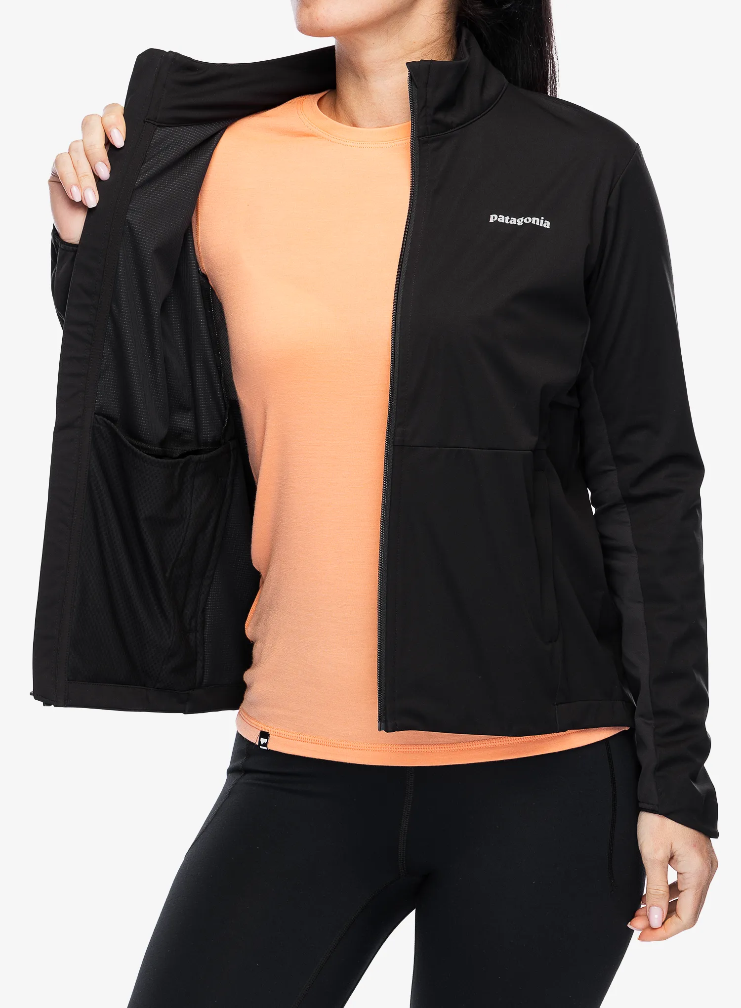 Bunda na běhání dámská Patagonia Wind Shield Jacket - black