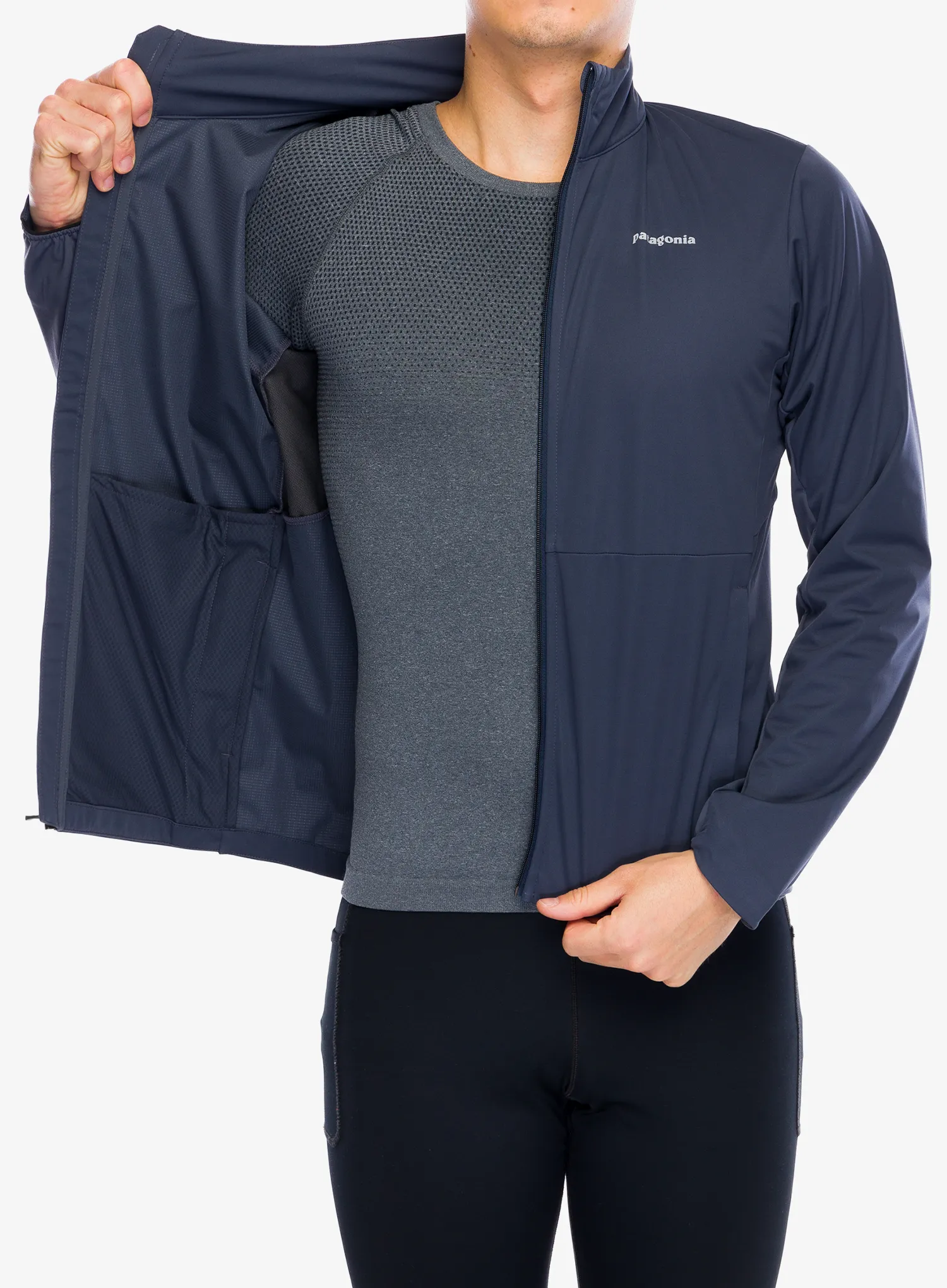 Bunda na běhání Patagonia Wind Shield Jacket - smolder blue