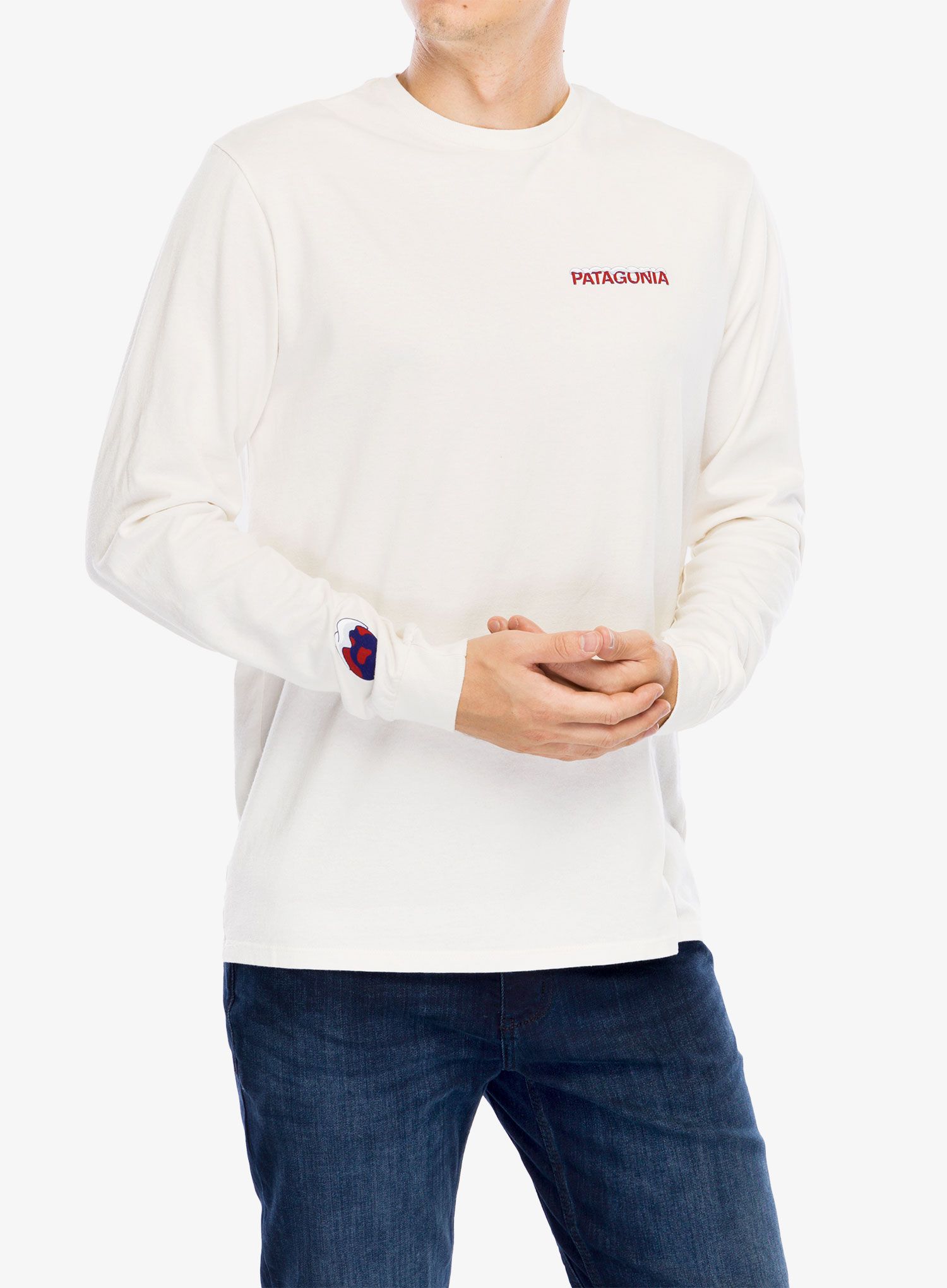 Mikina bez kapuce Patagonia  L/S Chill Responsibili-Tee - birch white