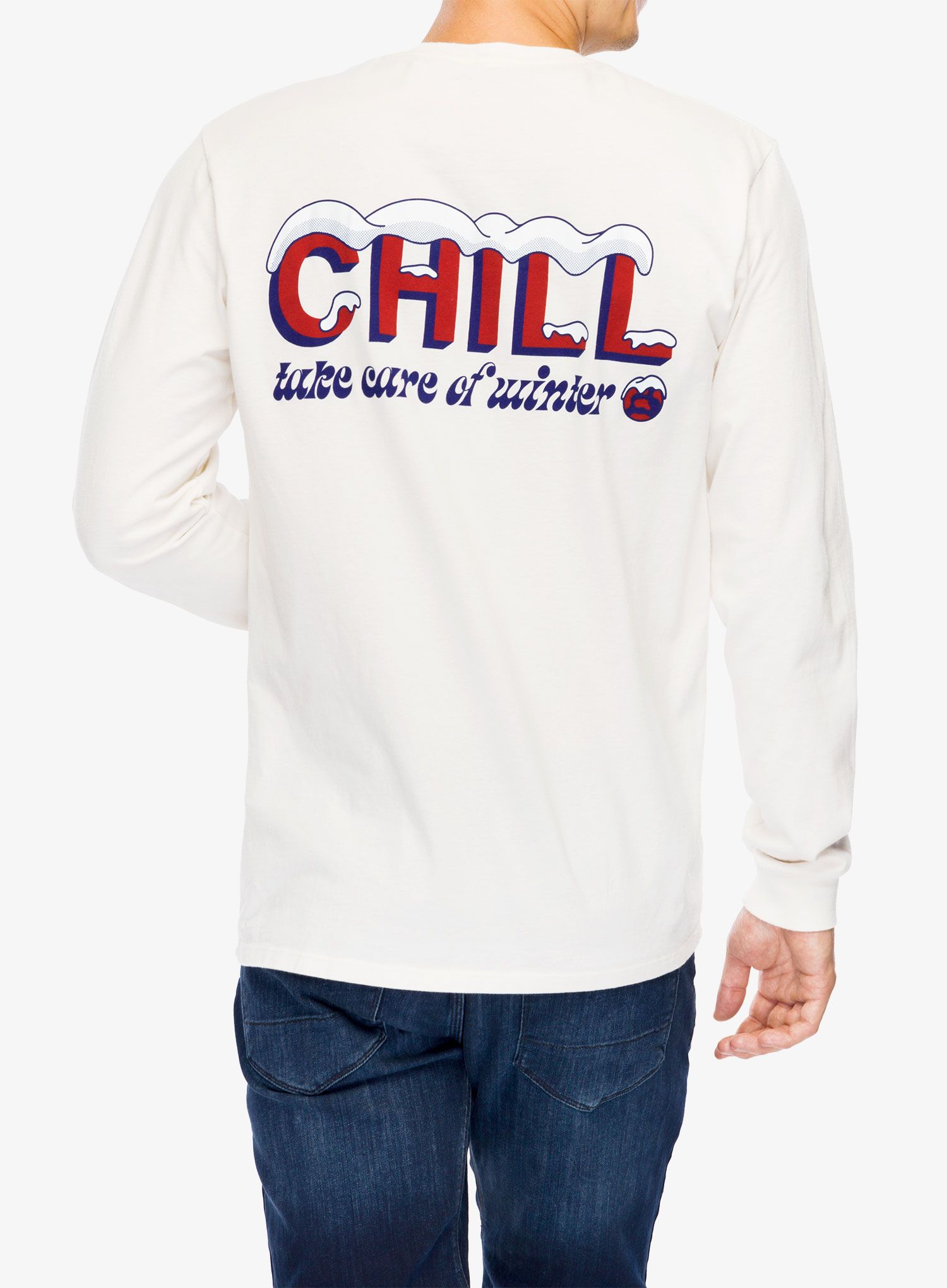 Mikina bez kapuce Patagonia  L/S Chill Responsibili-Tee - birch white