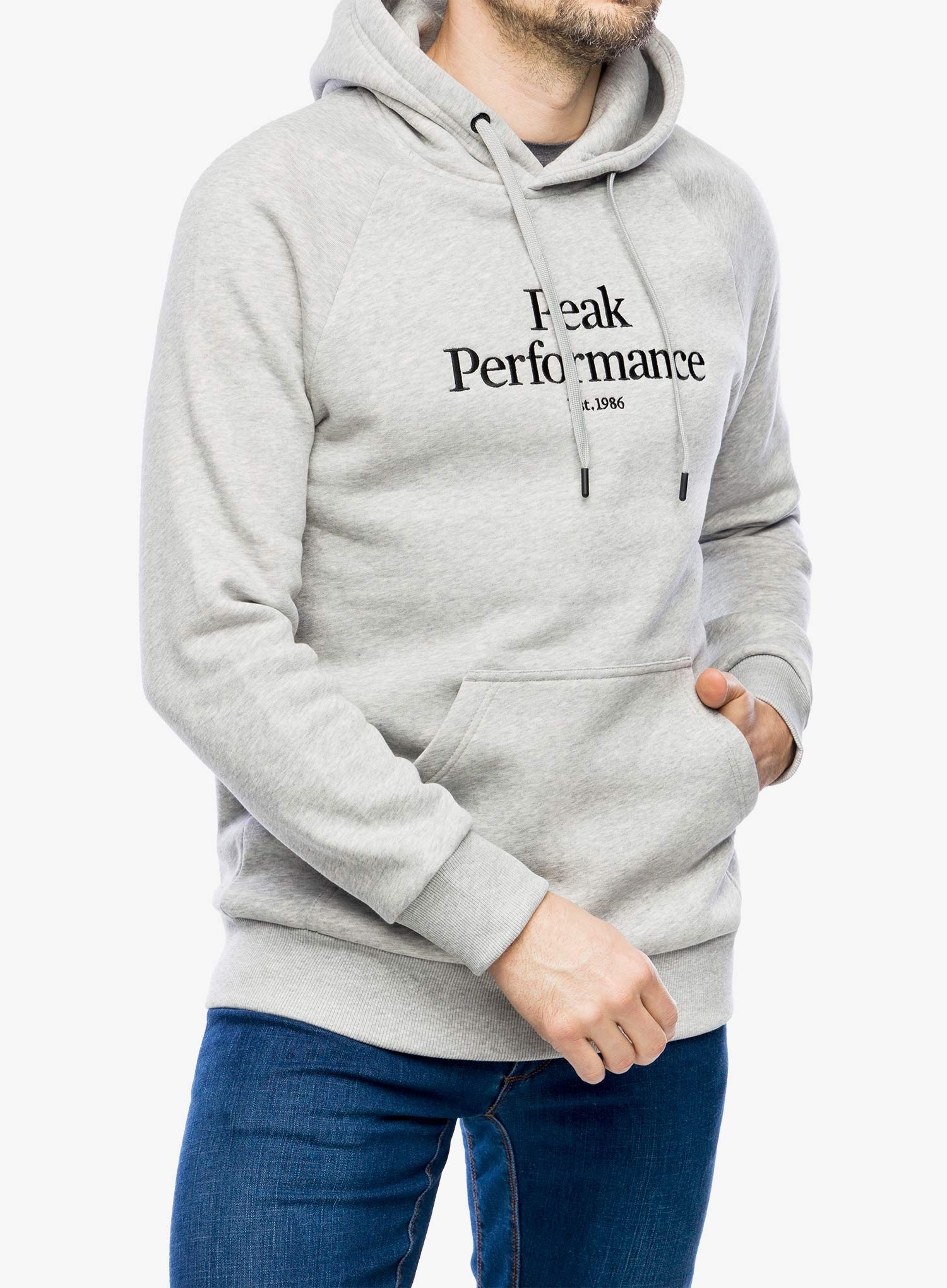 Mikina s kapucí Peak Perfomance Original Hood - mid grey melange